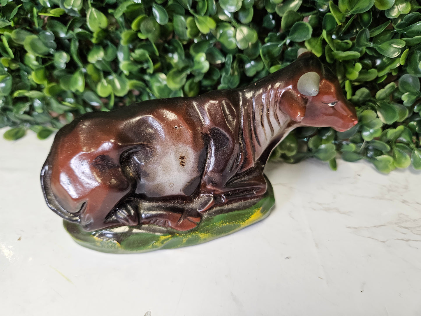 Vintage Paper Lying Cow/Ox Christmas Nativity Made in Japan