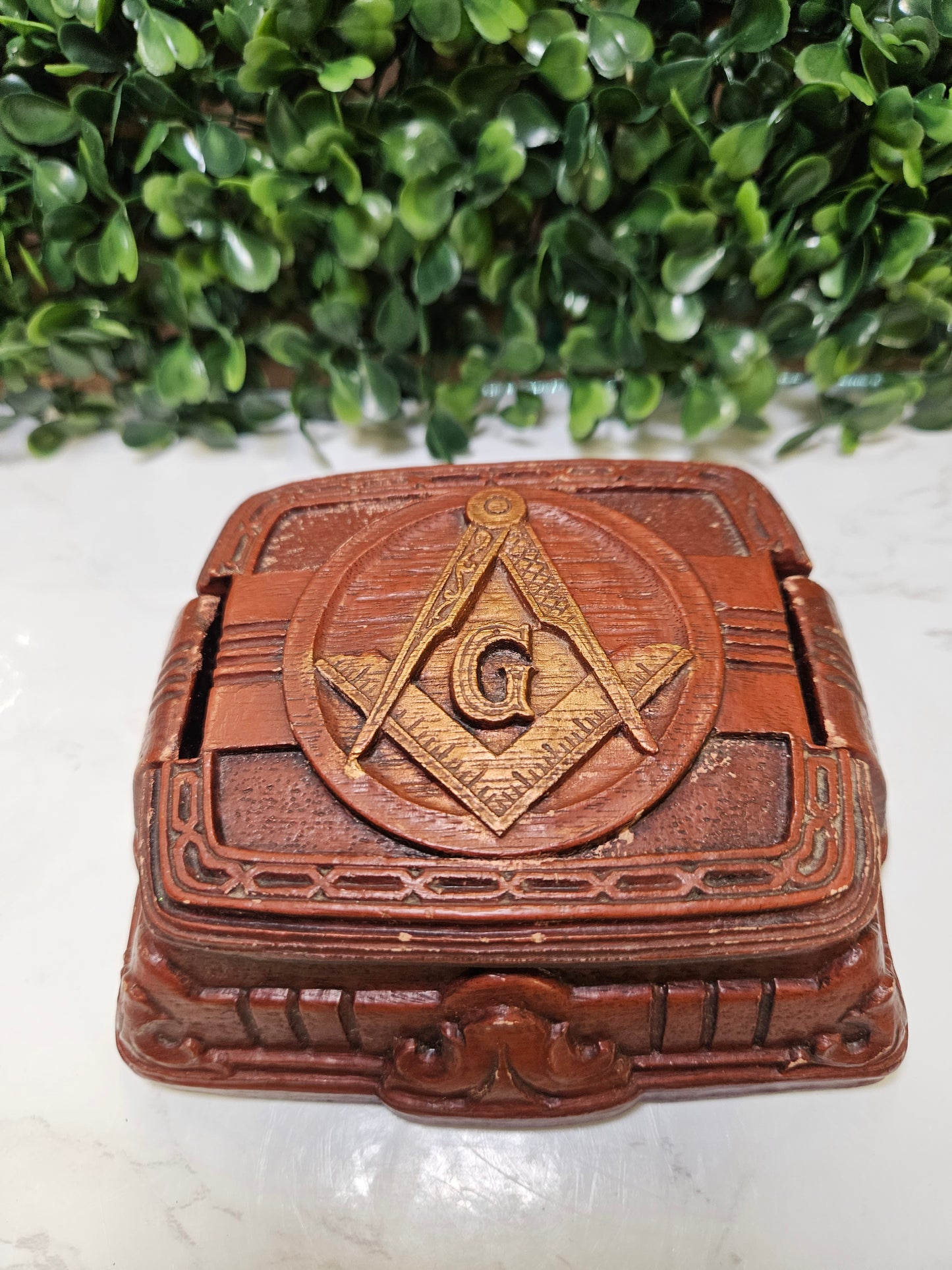Vintage Masonic Jewelry/Trinket pin Box
