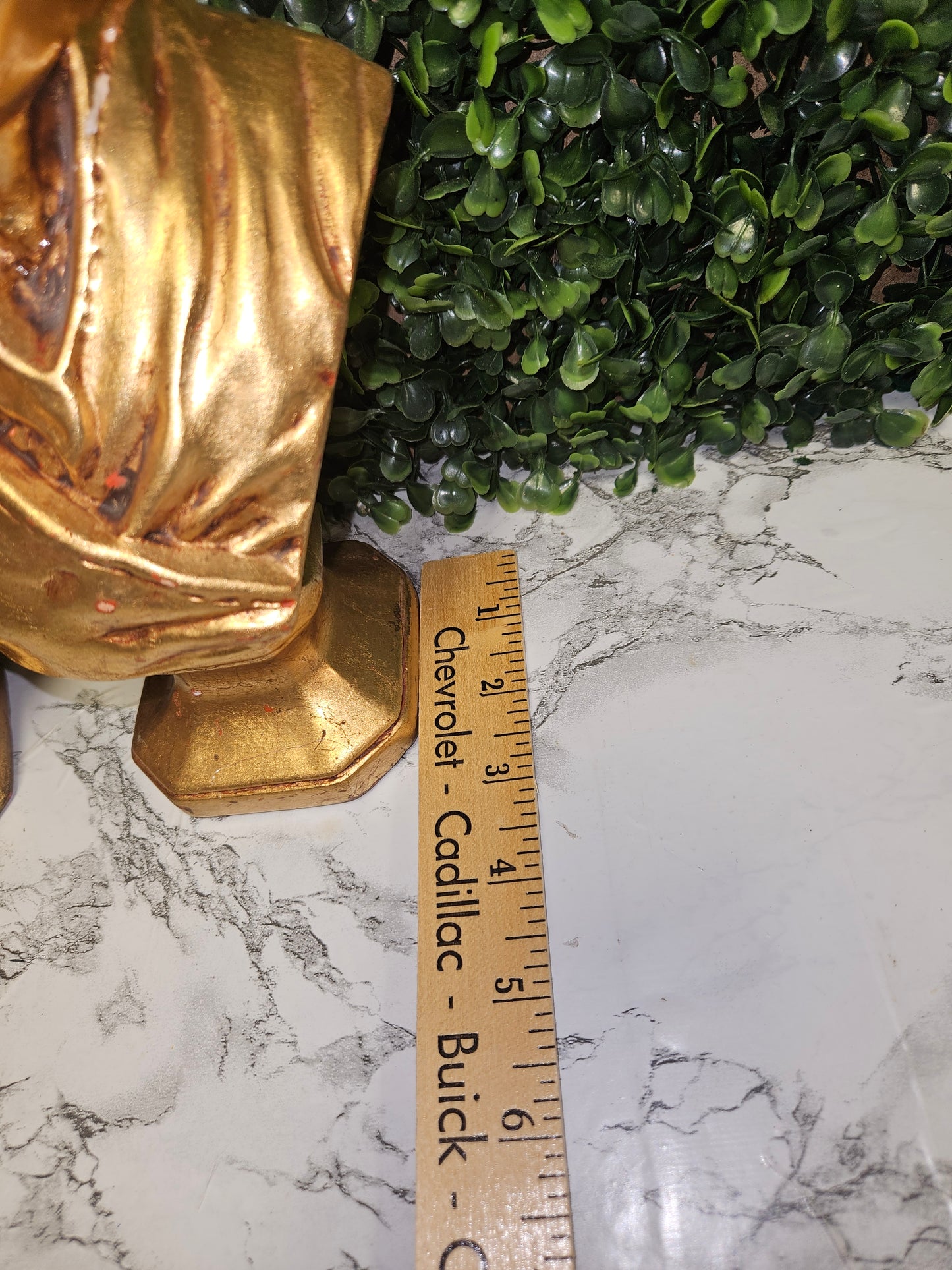 VINTAGE GOLD CERAMIC BUST OF SALTY DOG & OLD SEA HAG