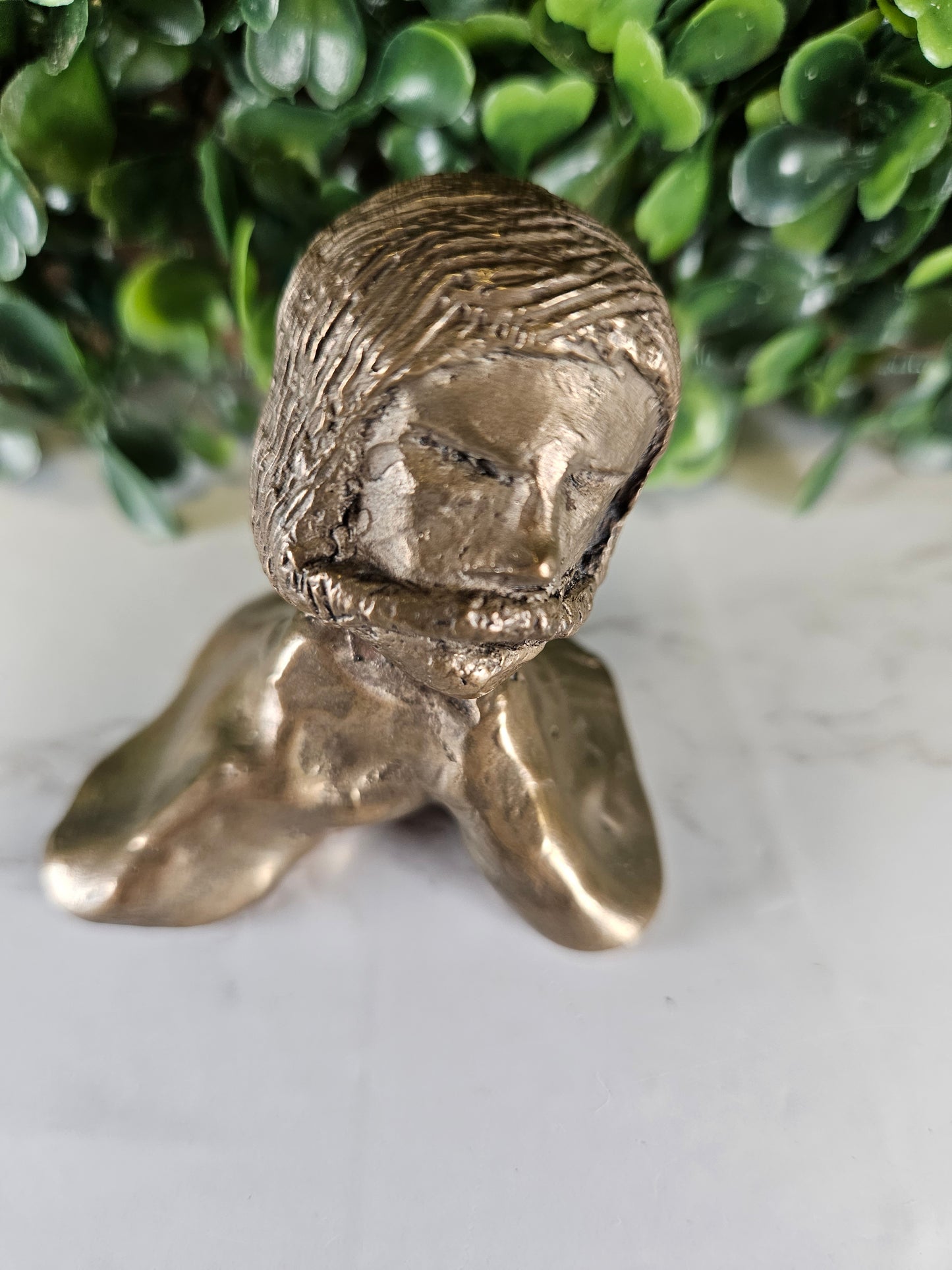 CREEPY HEAD BUST BRASS FIGURE