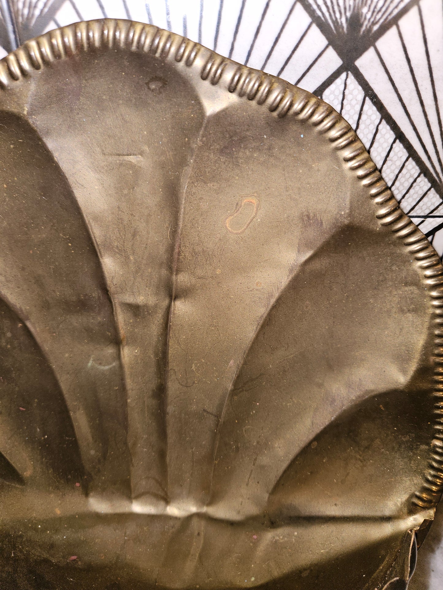 Vintage brass wall pocket planter