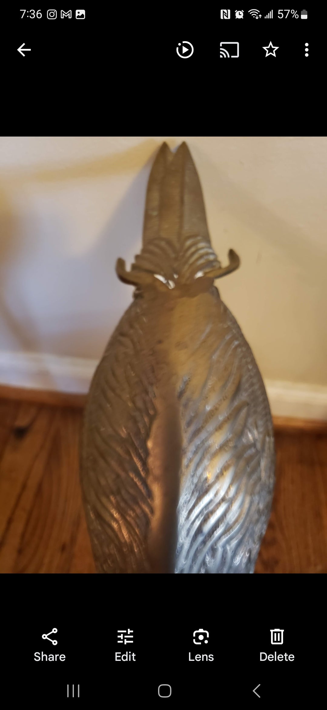 Vintage brass Heron-Cranes pair Xl 15" tall Rare
