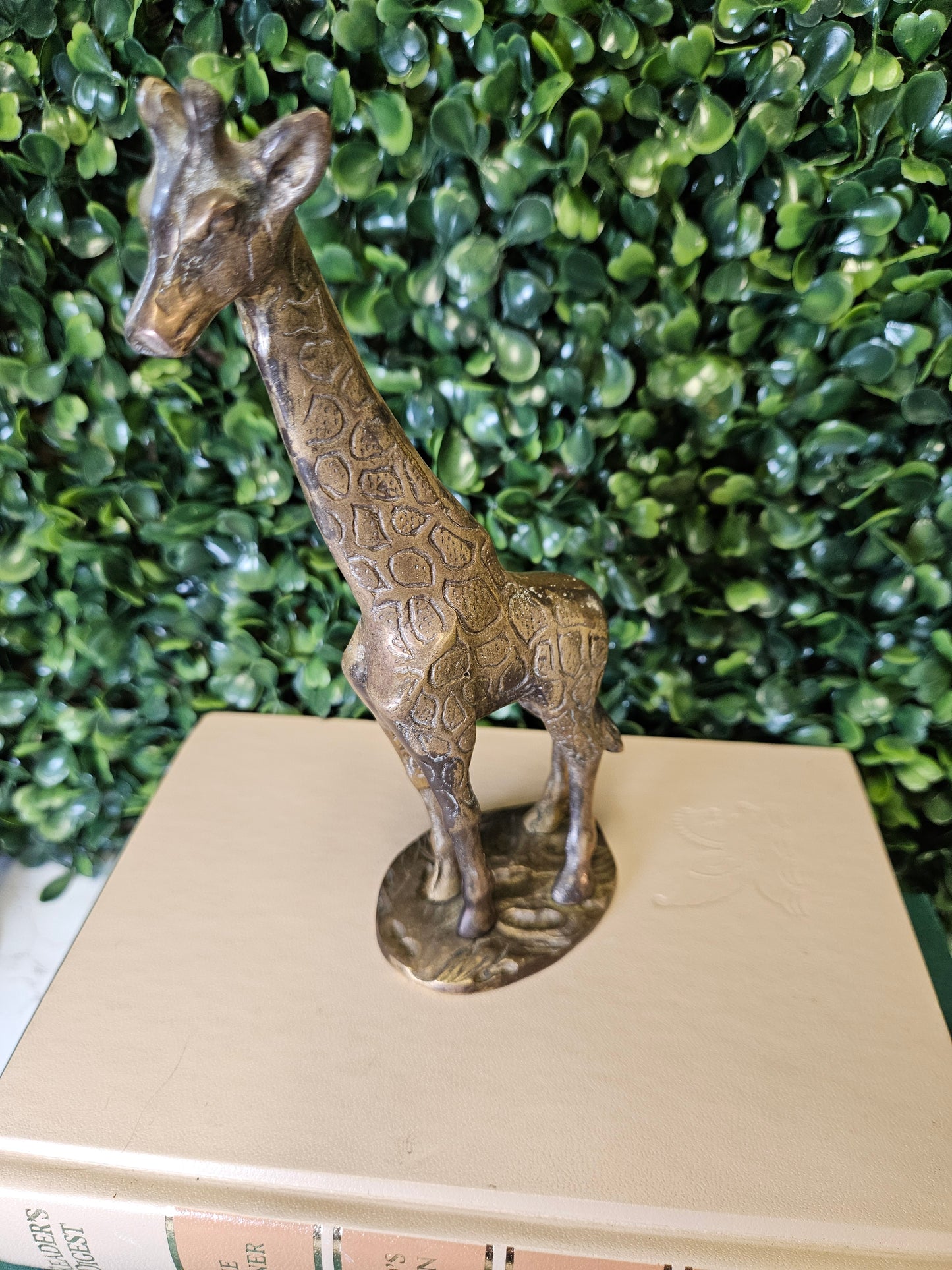 Vintage brass baby giraffe 6.5" figure with base