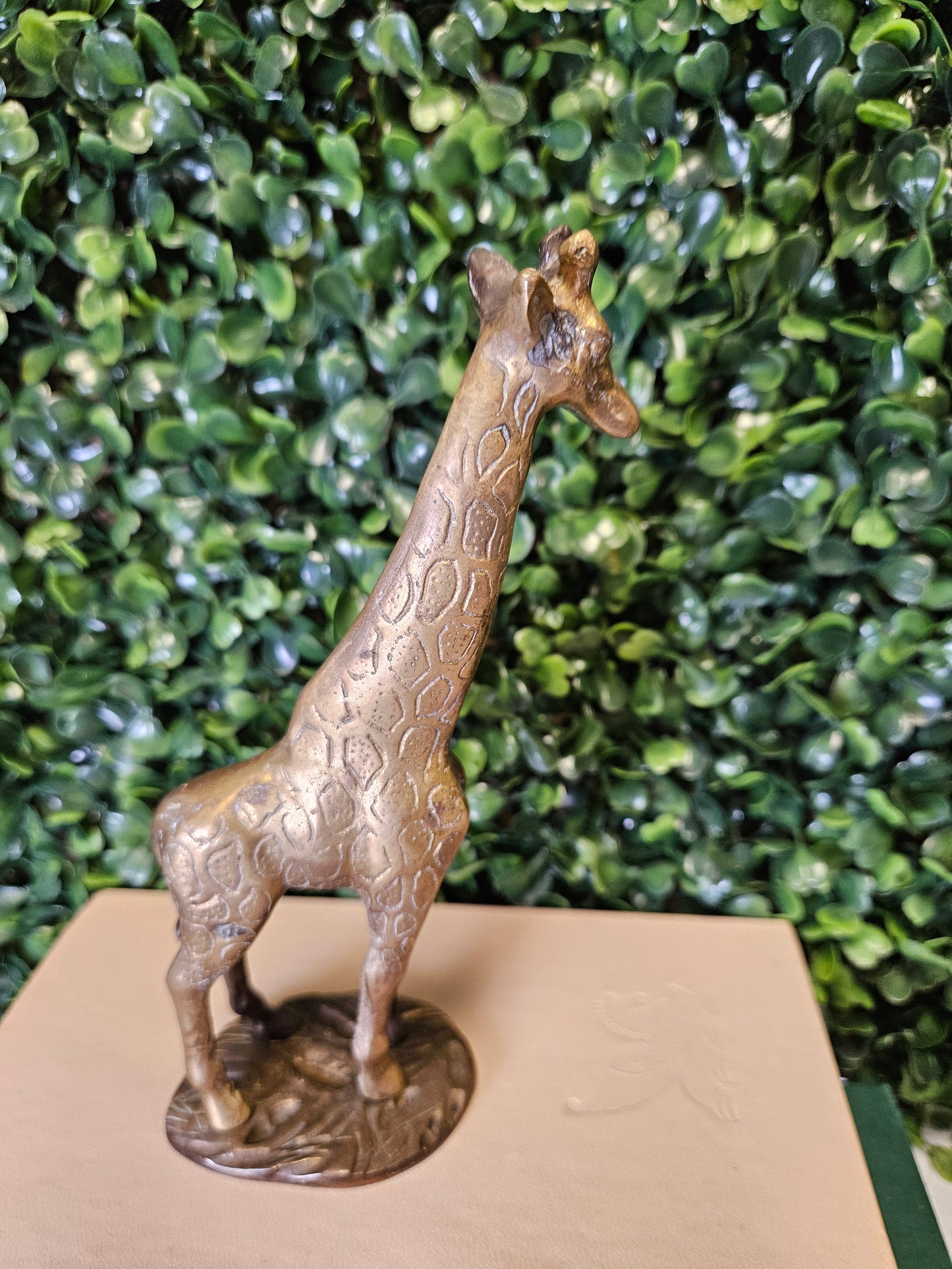 Vintage brass baby giraffe 6.5" figure with base