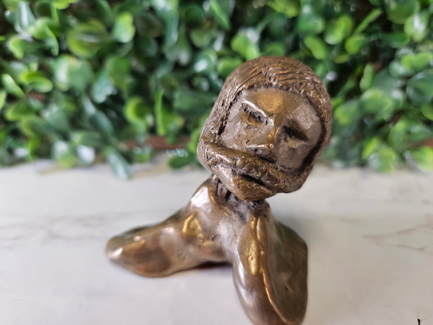 CREEPY HEAD BUST BRASS FIGURE