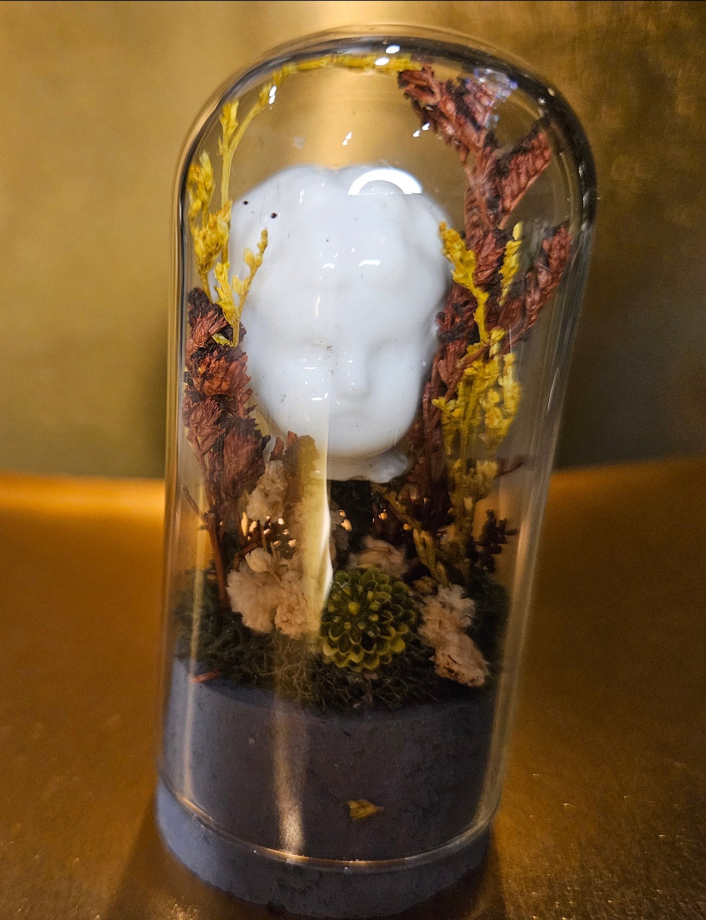 Antique porcelain china doll head mini world - blue