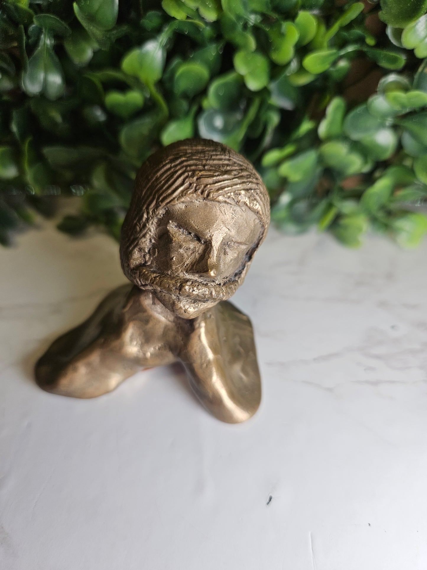 CREEPY HEAD BUST BRASS FIGURE