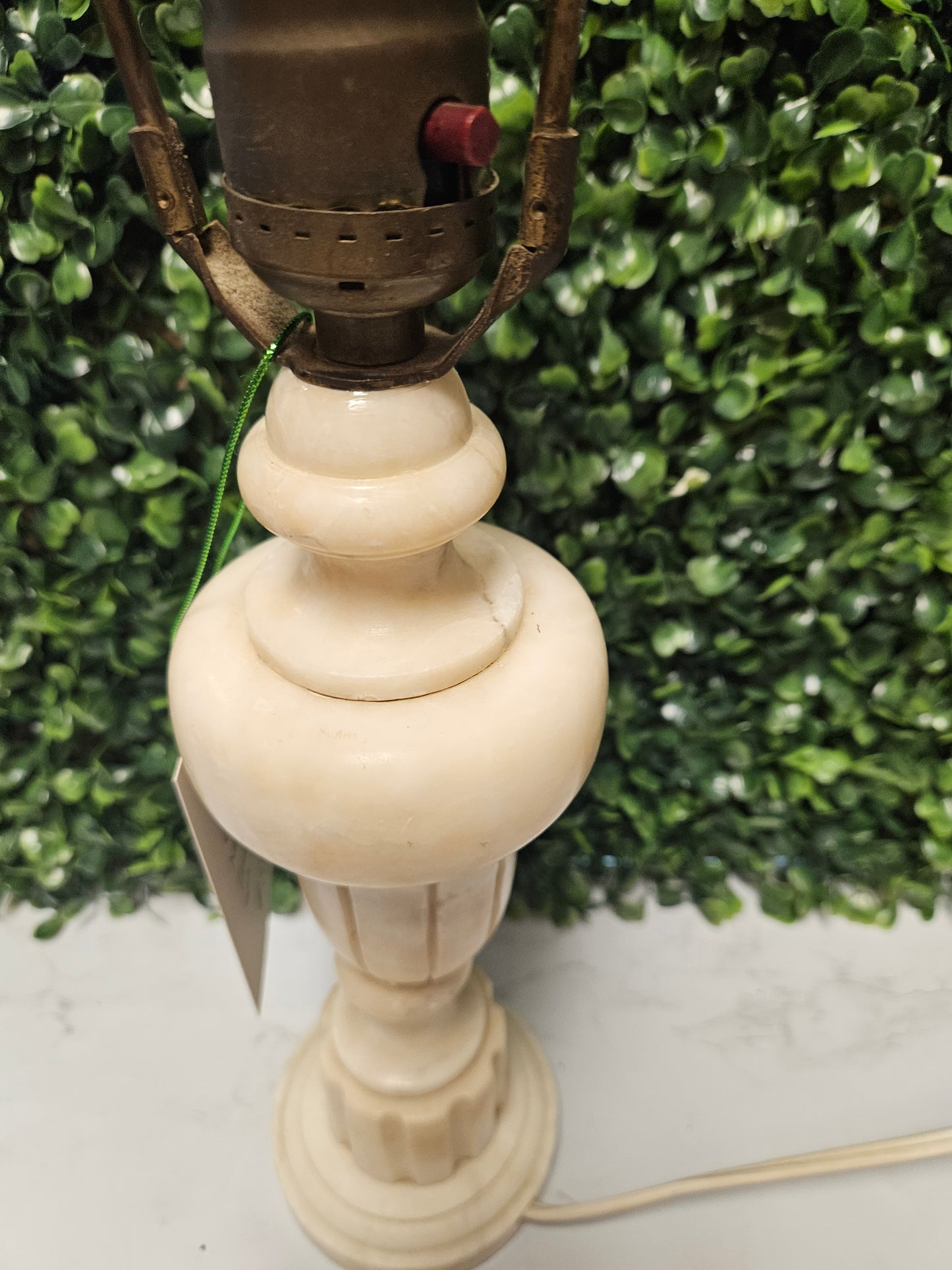 13" white Stone marble alabaster lamp