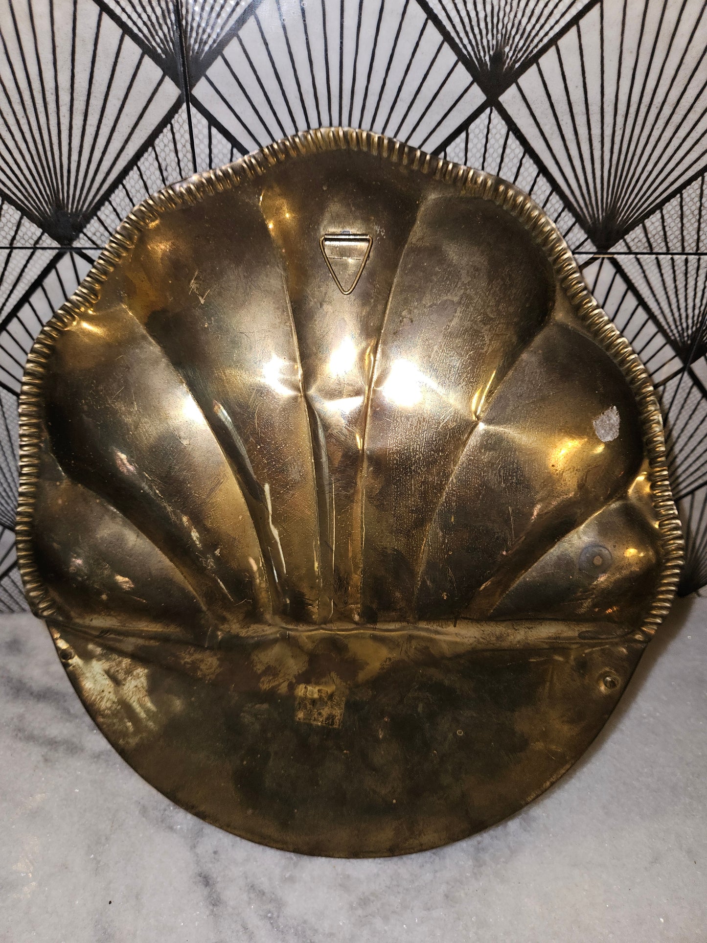 Vintage brass wall pocket planter