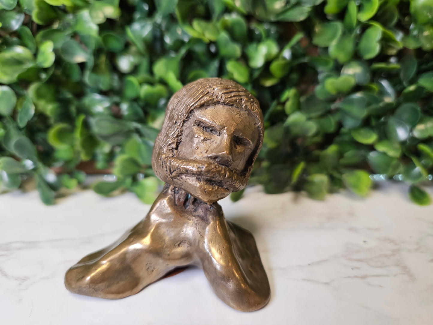 CREEPY HEAD BUST BRASS FIGURE
