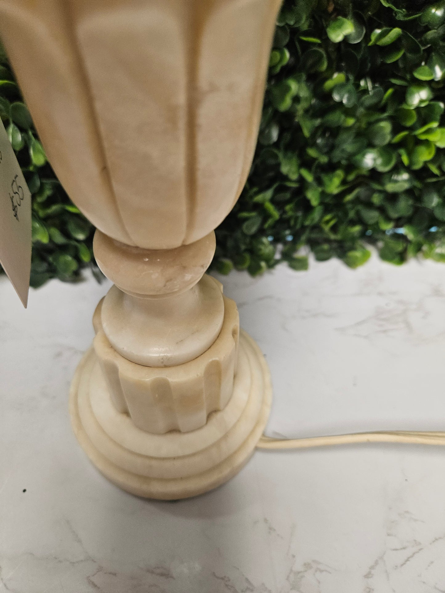 13" white Stone marble alabaster lamp