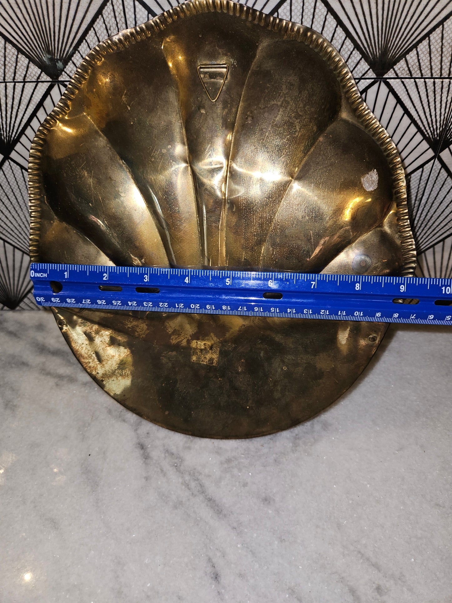 Vintage brass wall pocket planter