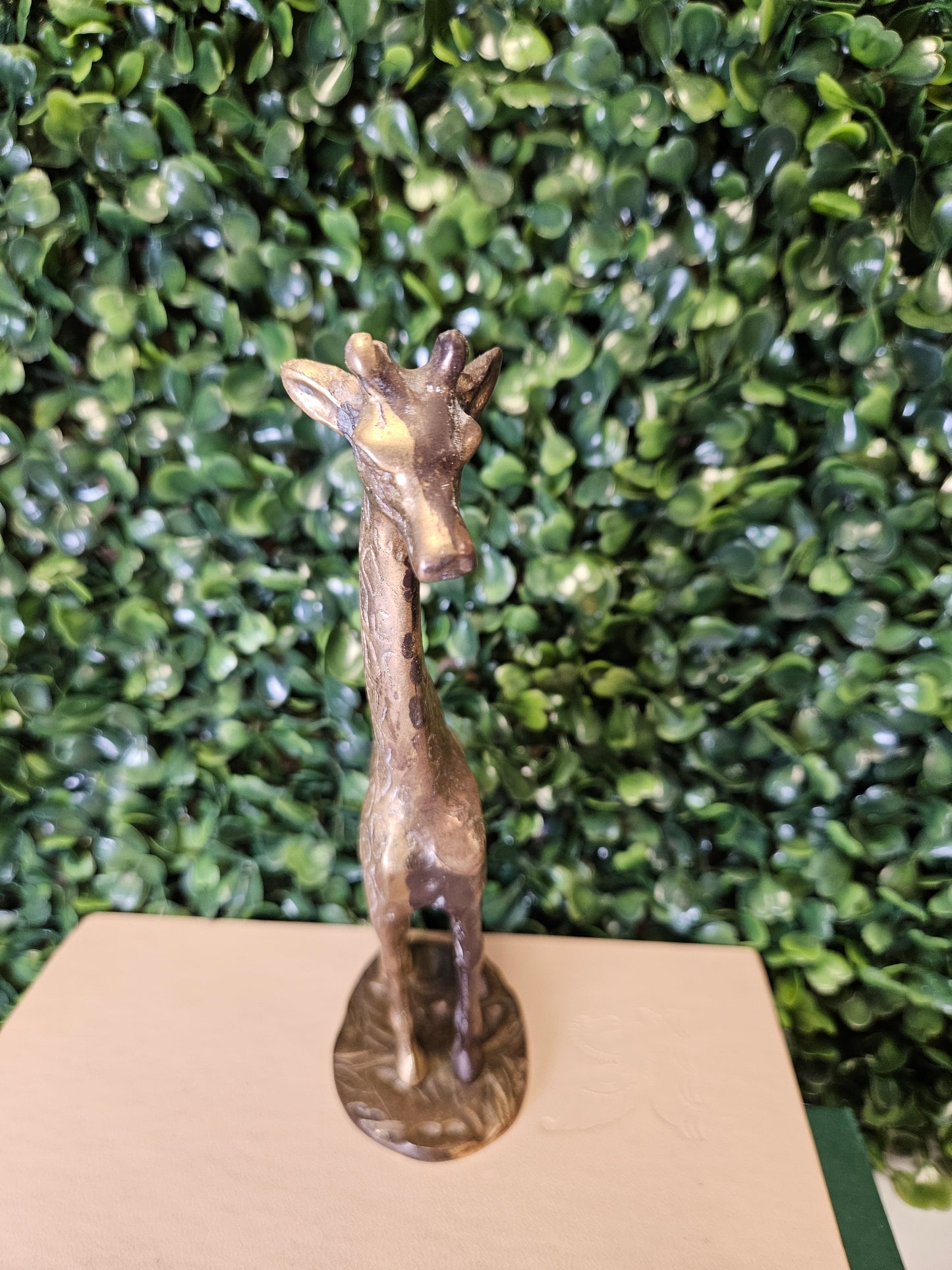 Vintage brass baby giraffe 6.5" figure with base