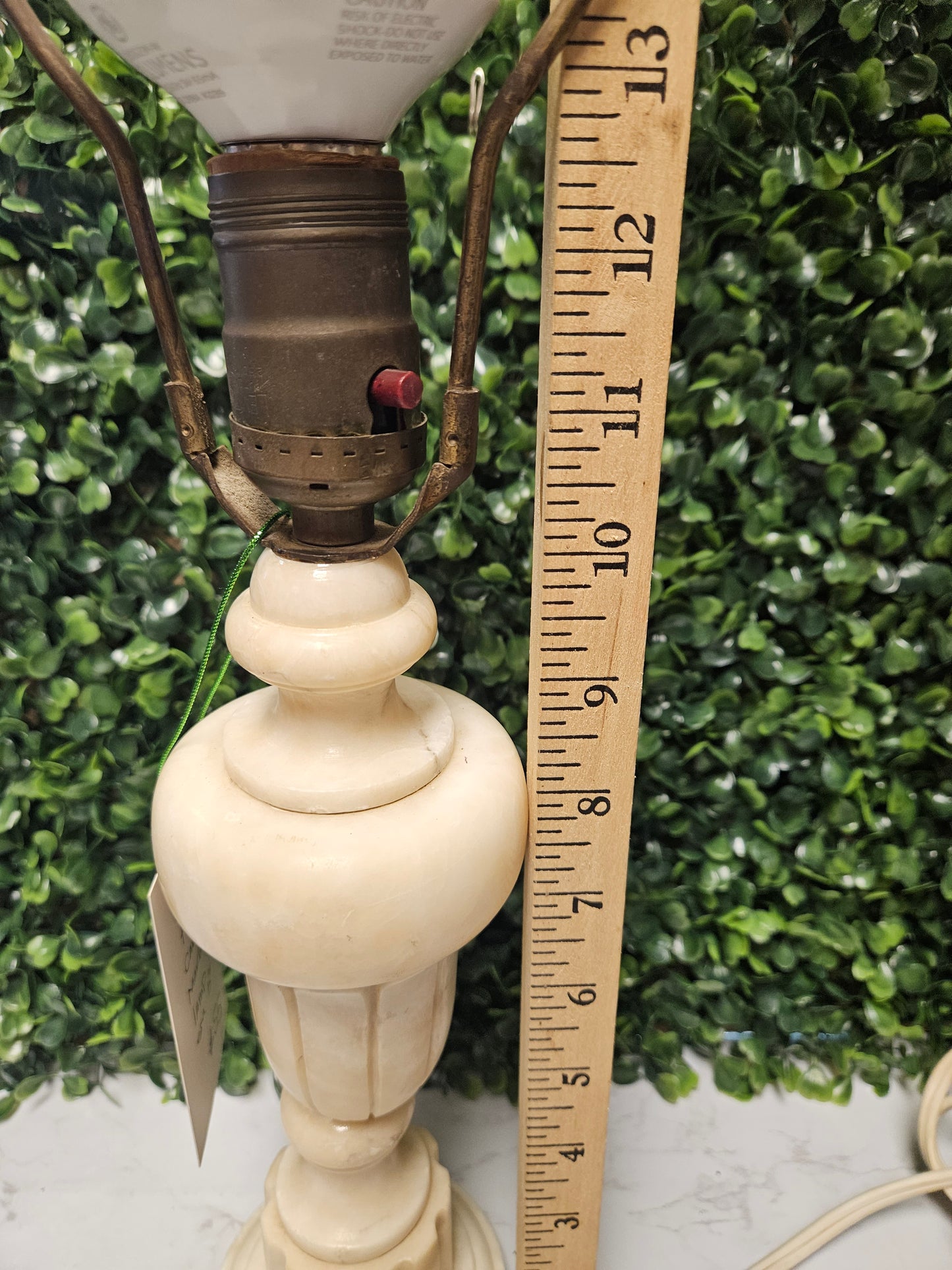 13" white Stone marble alabaster lamp