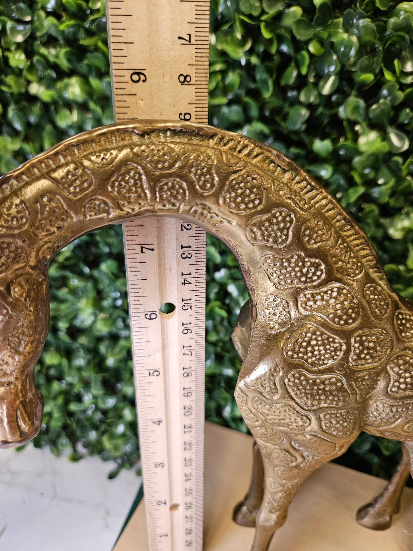large Vintage Etched Brass Giraffe mother & baby Figurine/Sculpture/Mid Century/Safari Decor/Nursery