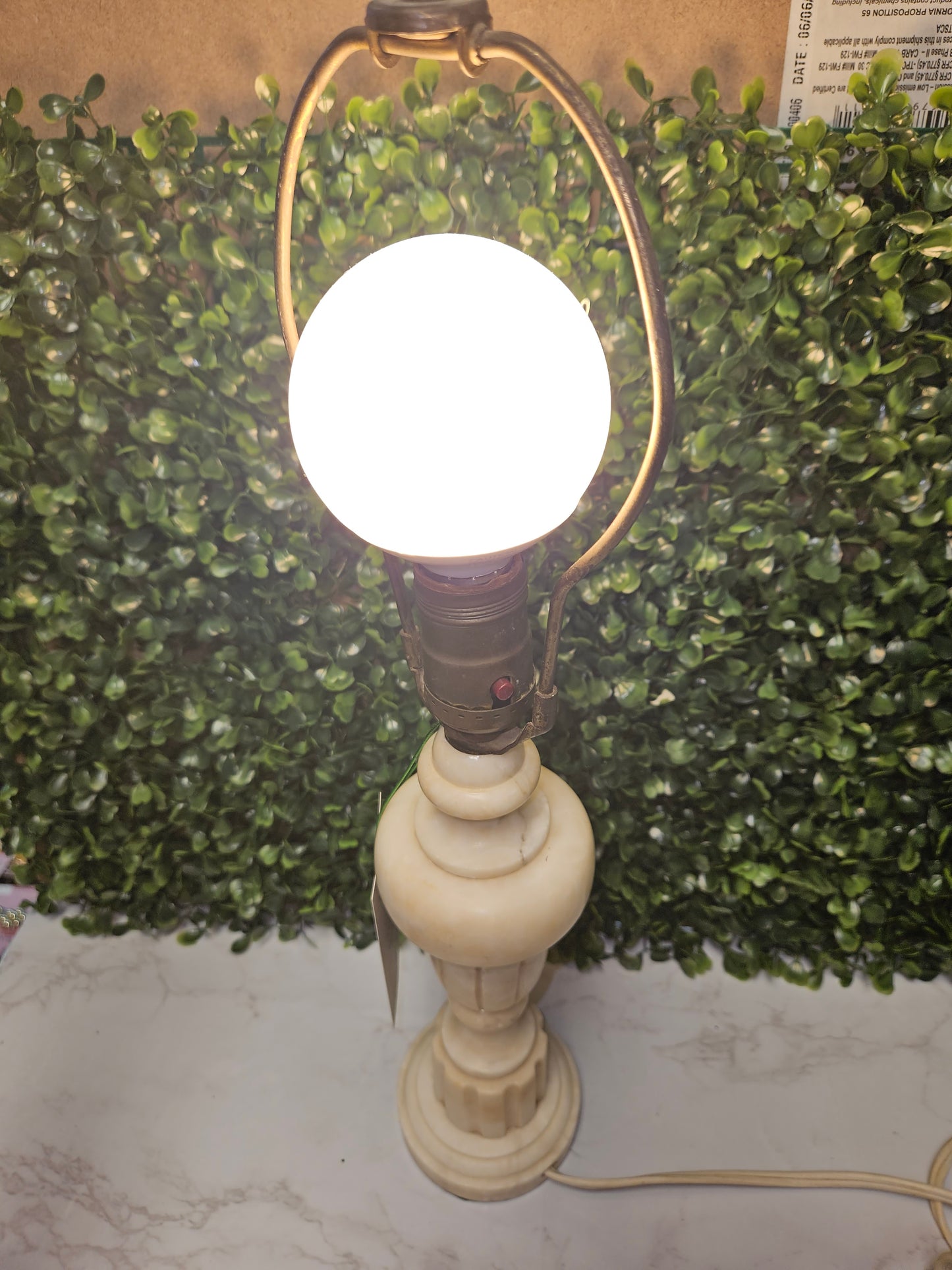 13" white Stone marble alabaster lamp