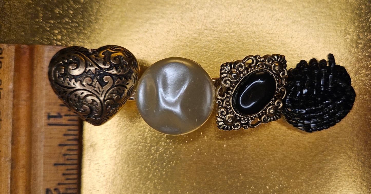 Vintage finds hair clip Gold & black