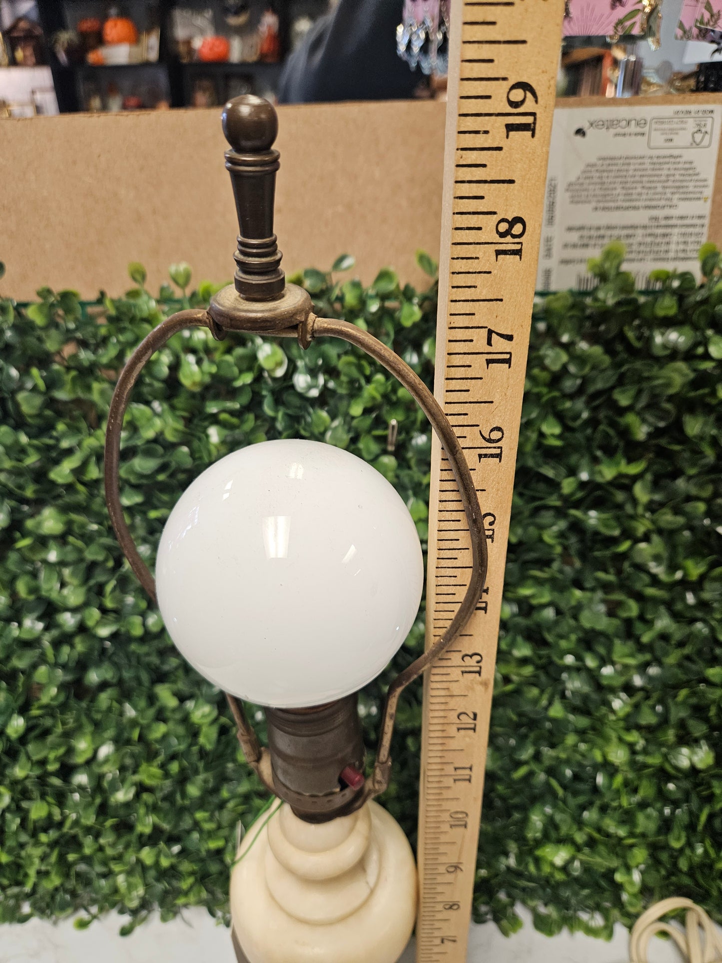 13" white Stone marble alabaster lamp