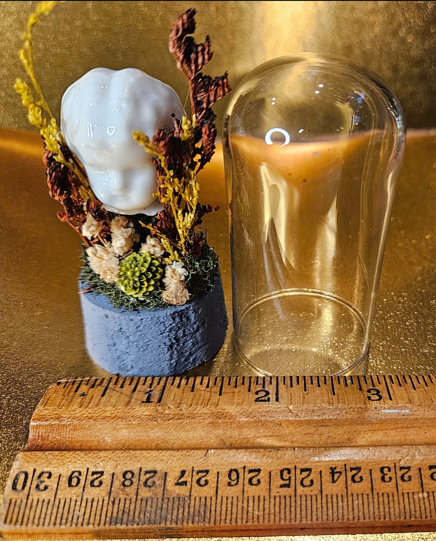 Antique porcelain china doll head mini world - blue