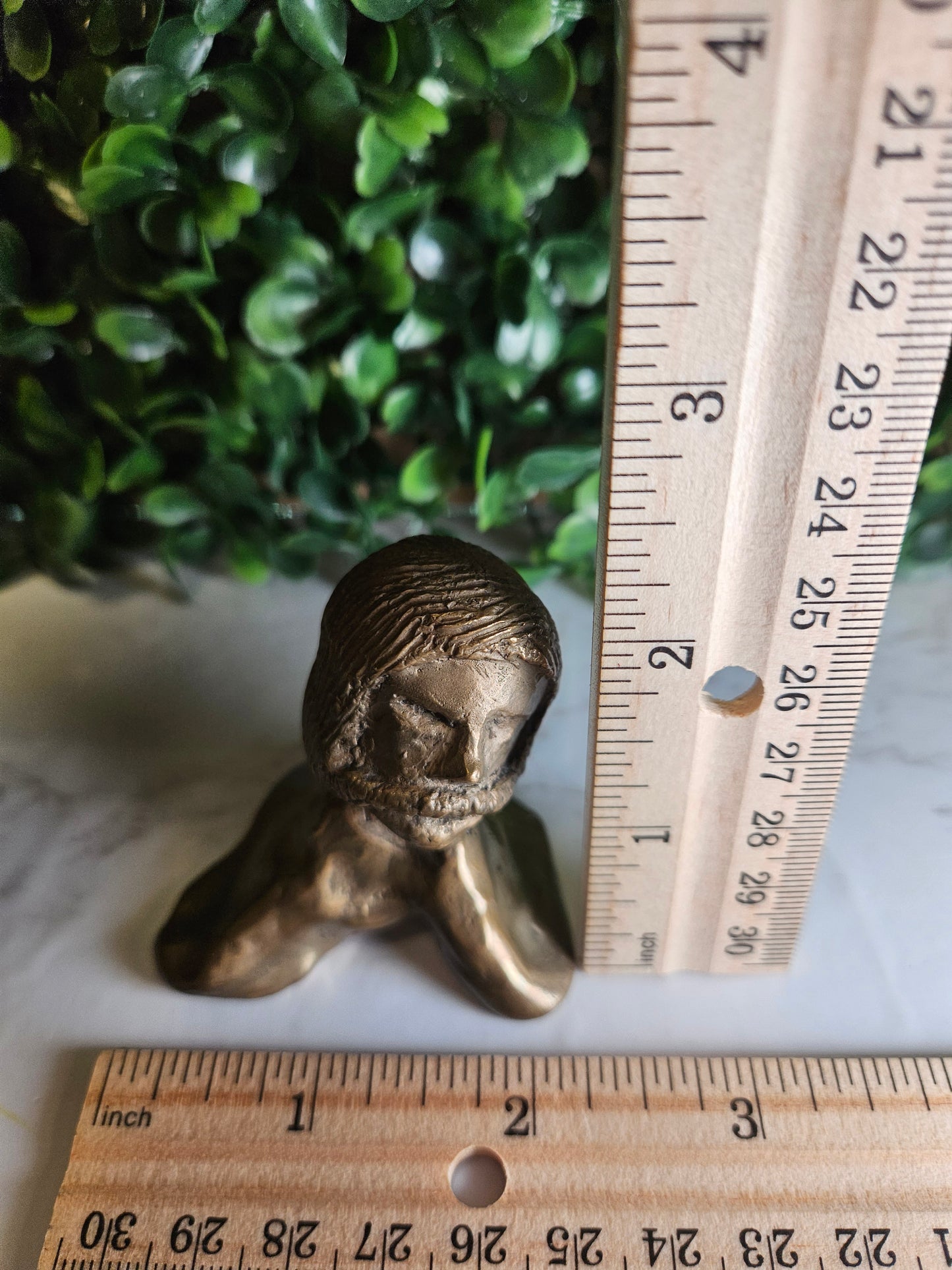 CREEPY HEAD BUST BRASS FIGURE