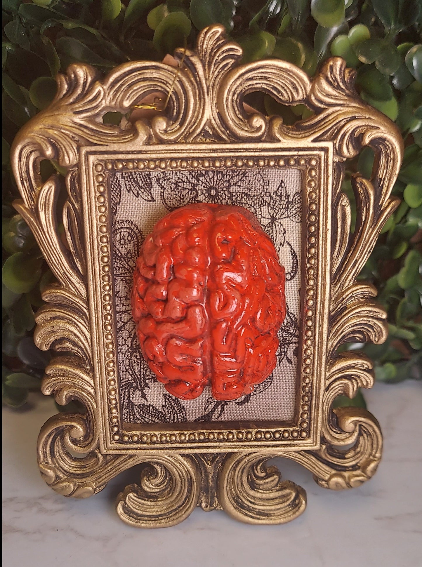 Gold & Red Brain Frame