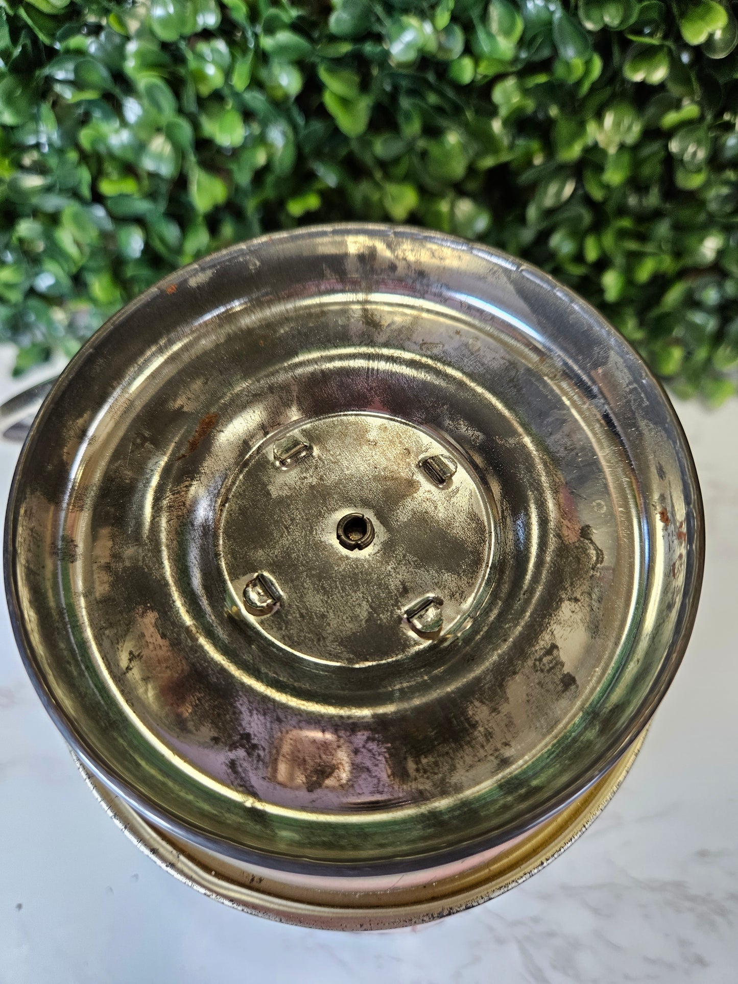 Vtg Red Floral Tin Canister