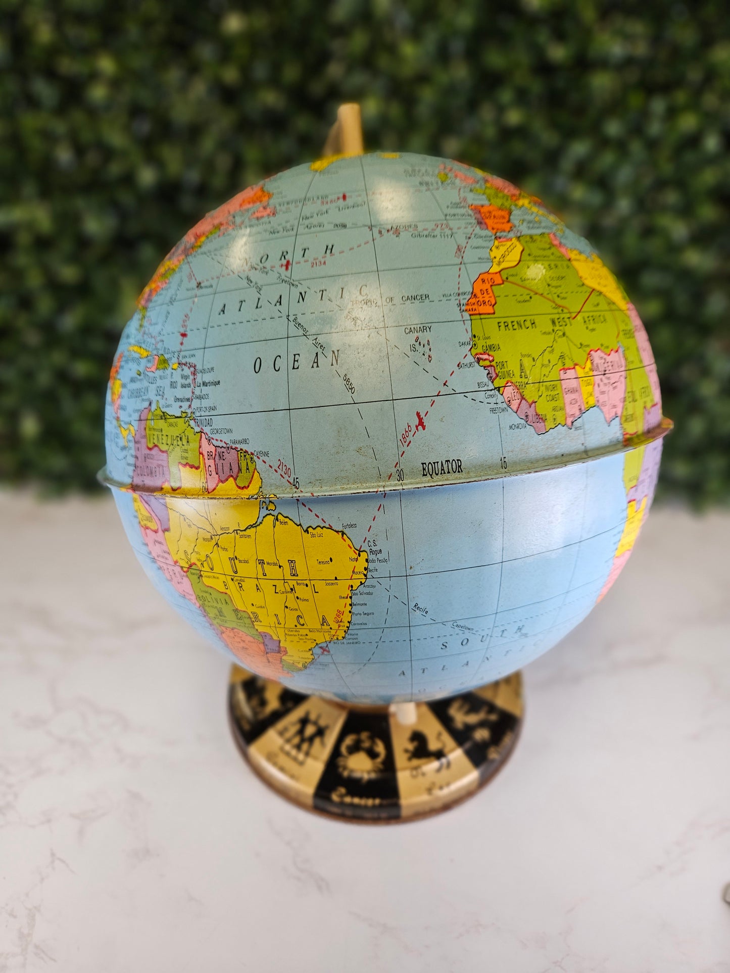 Vintage 1960'S Ohio ART 12" ZODIAC GLOBE