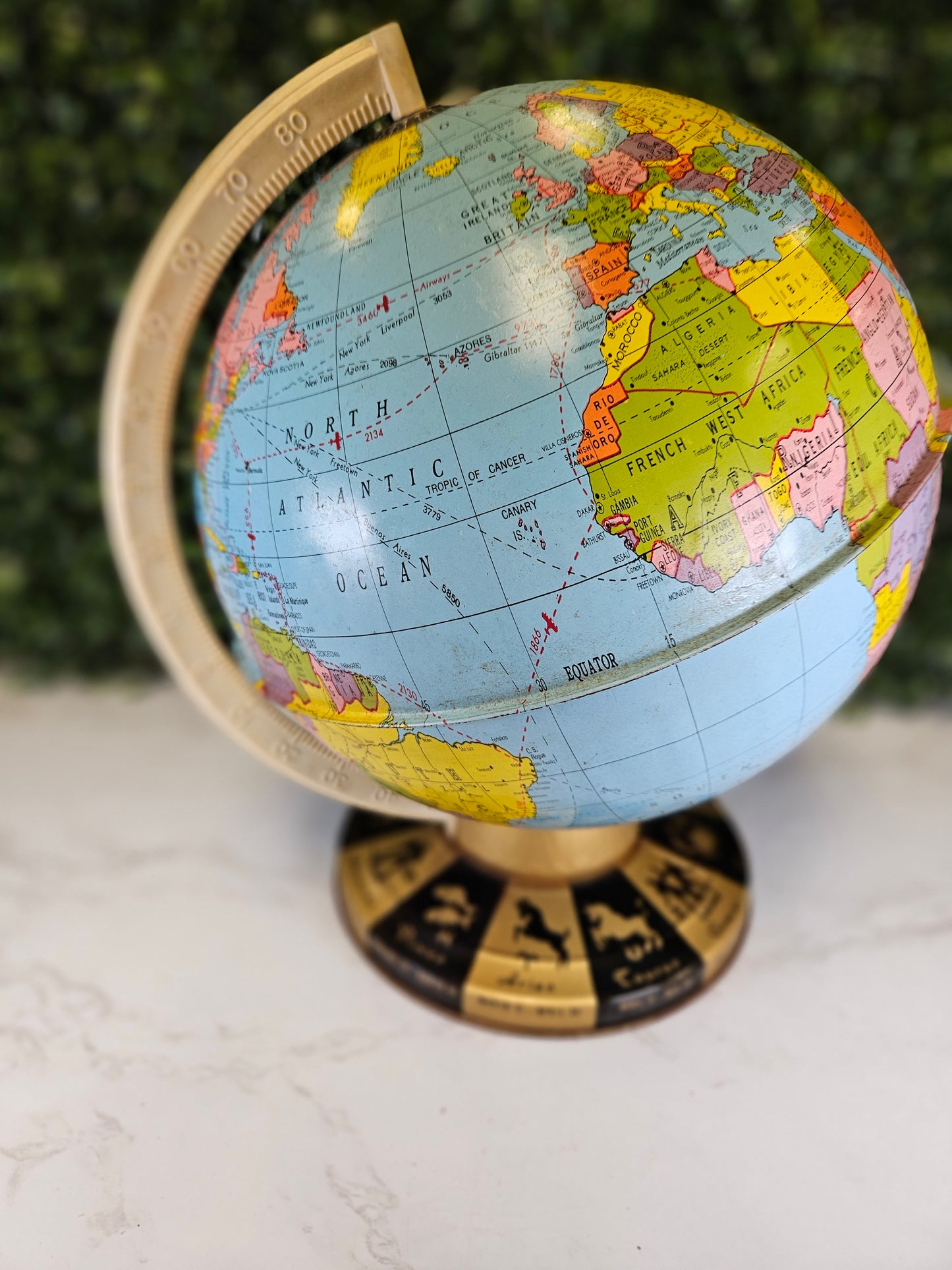 Vintage 1960'S Ohio ART 12" ZODIAC GLOBE