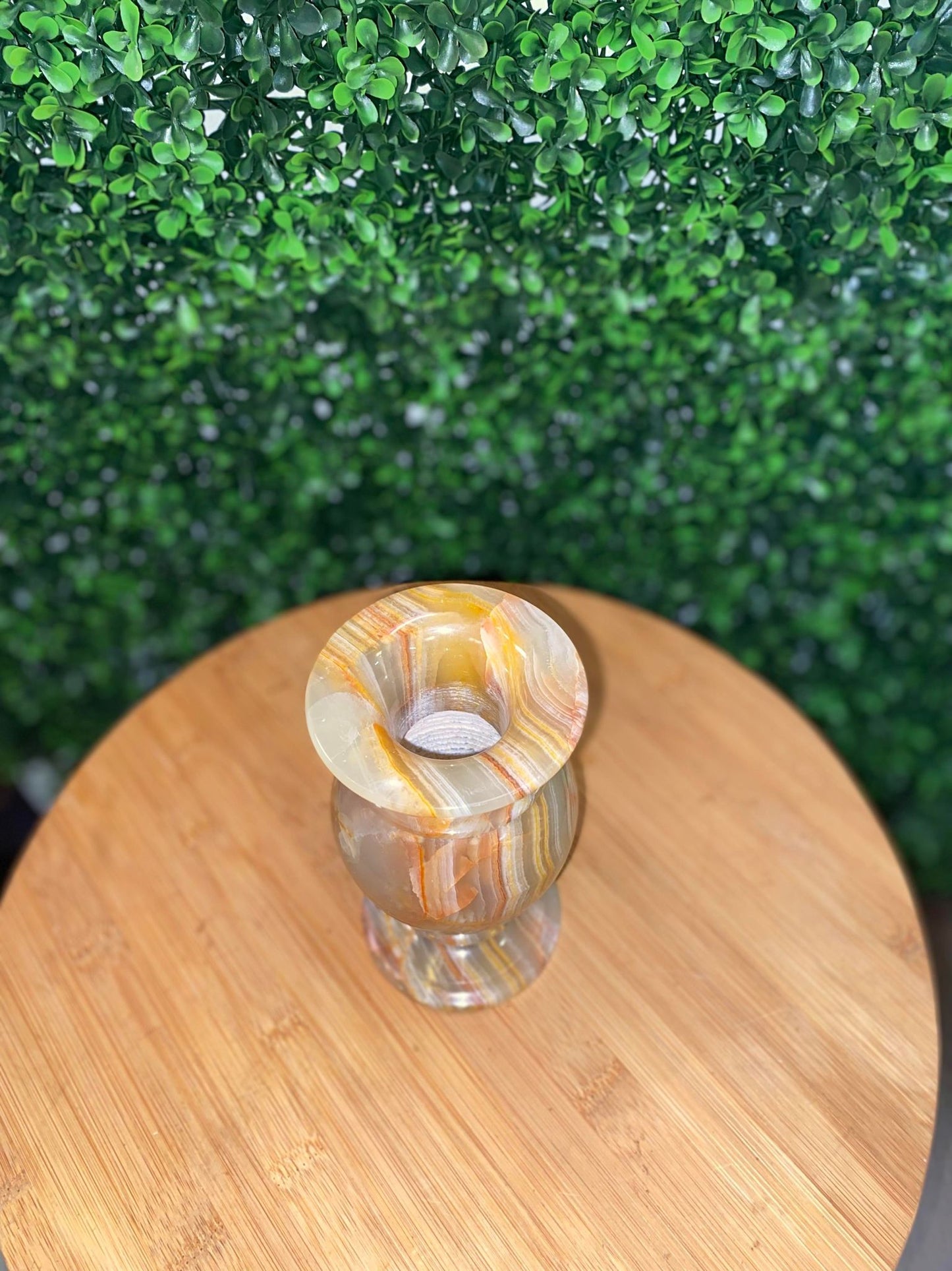 VINTAGE ONYX CANDLE HOLDER