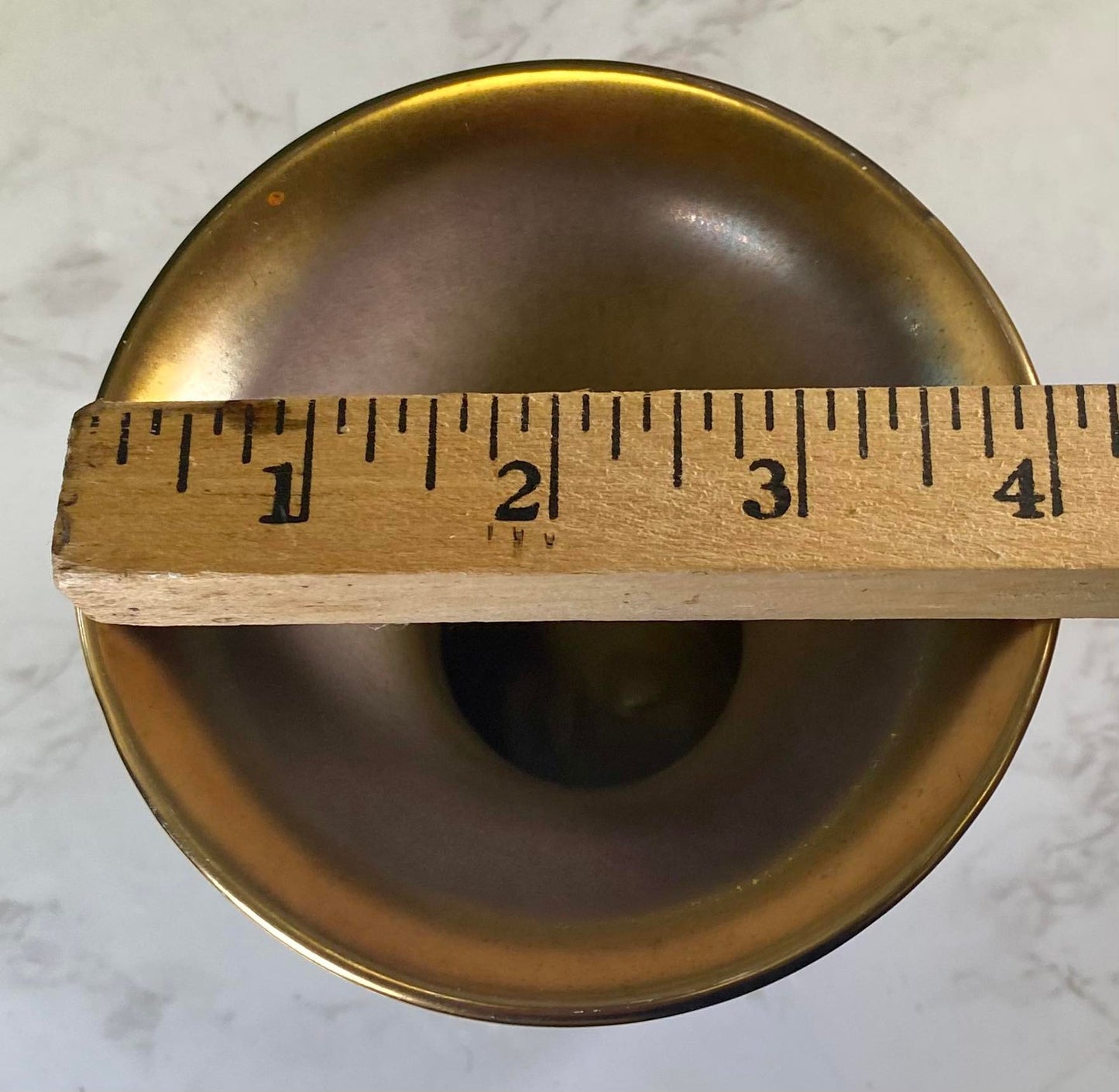 Vintage Gold rimmed peach mid century vase