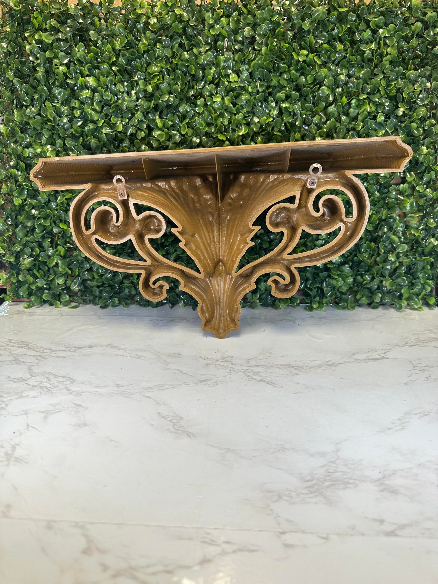 Vintage Gold Burwood Ornate Shelf, gold MCMLXXVIII