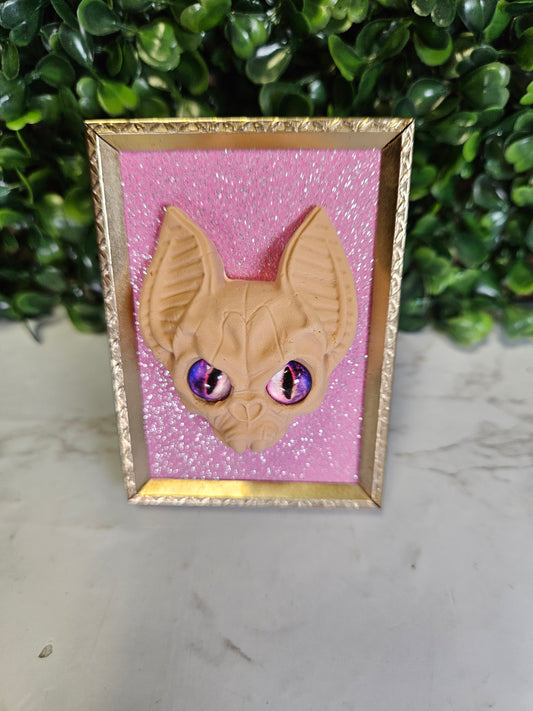 Bat frame pink- gold- glitter