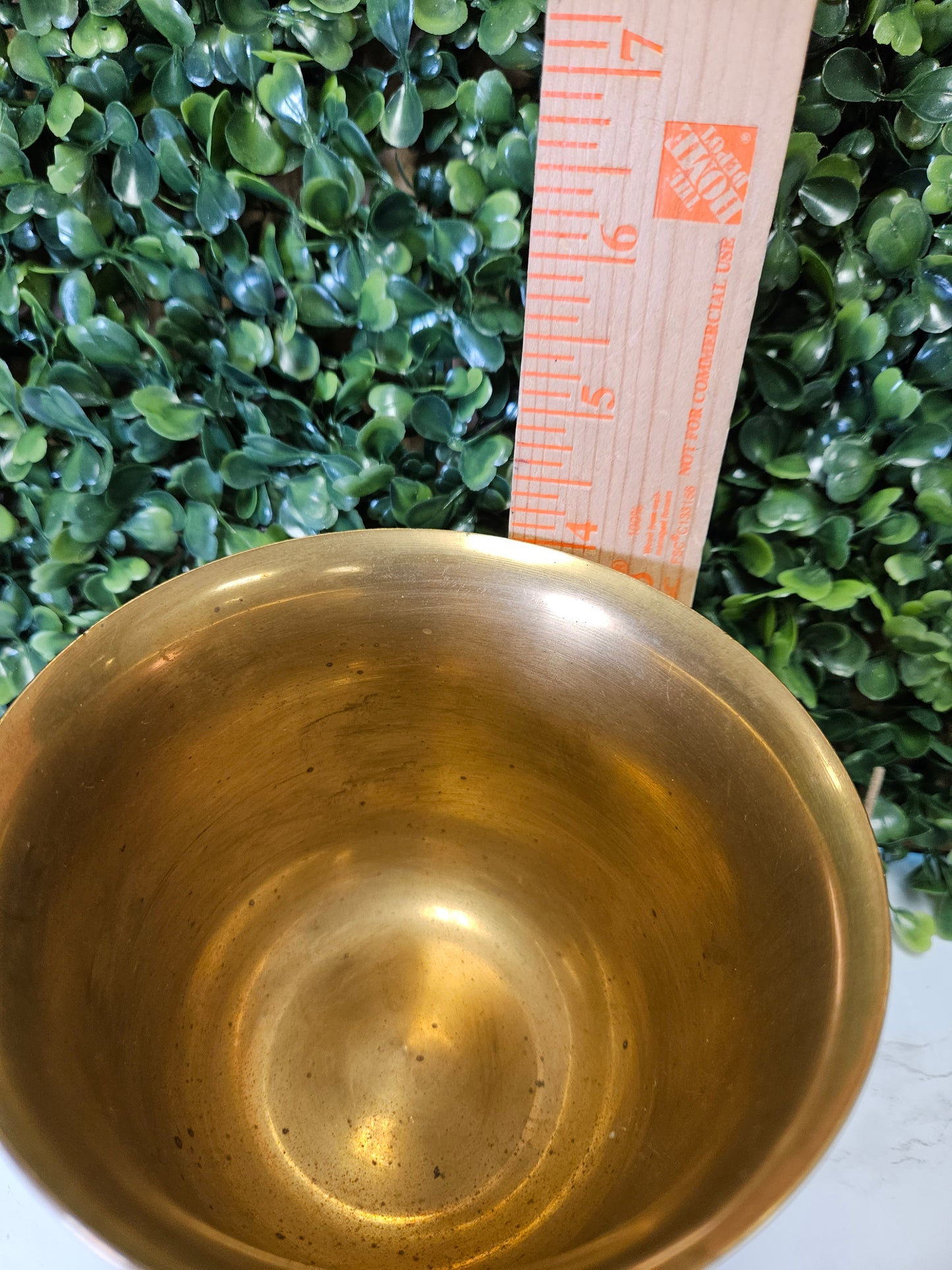 Vintage Etched Brass Cup - planter