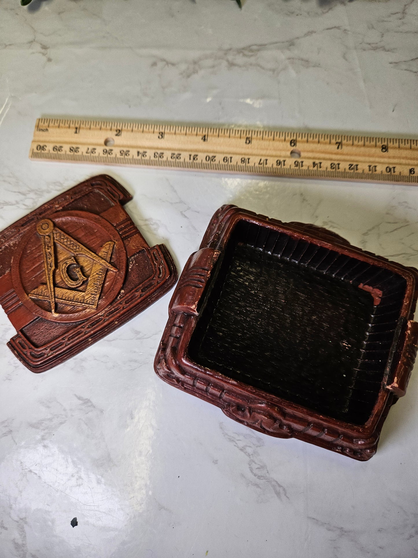 Vintage Masonic Jewelry/Trinket pin  Box