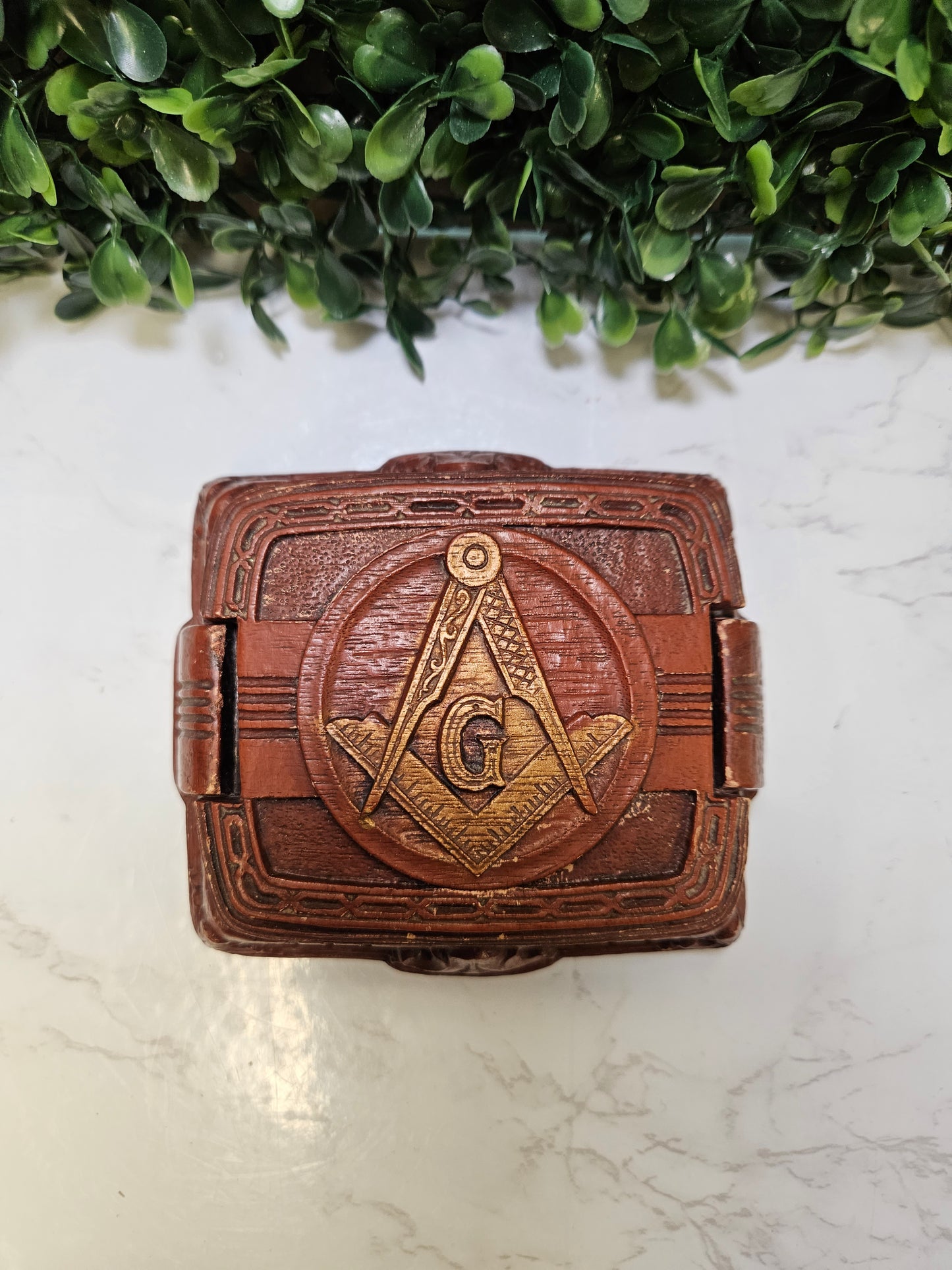 Vintage Masonic Jewelry/Trinket pin  Box