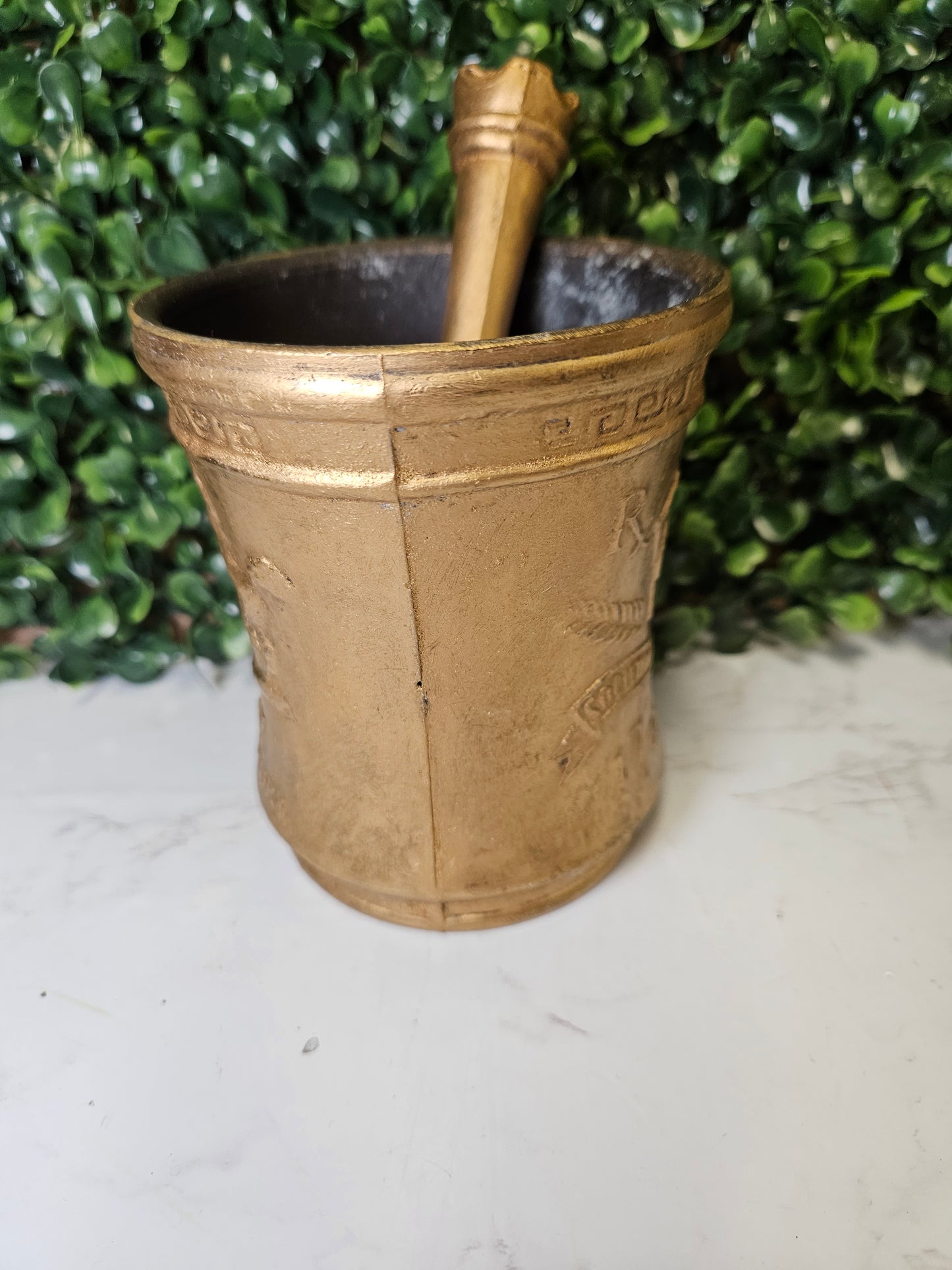 Vintage Commemorative Mortar and Pestle | Society of Apothecaries | 17th Century gold