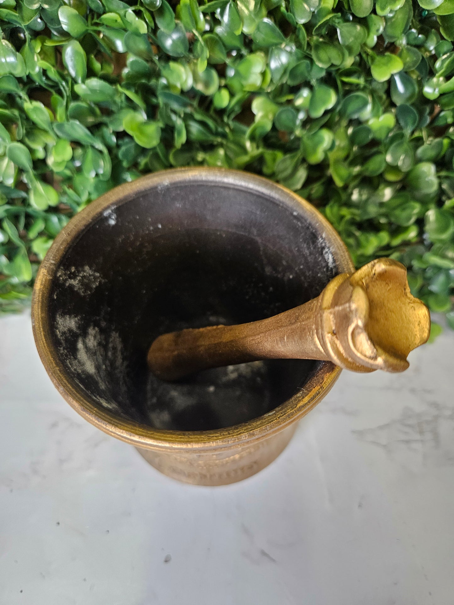 Vintage Commemorative Mortar and Pestle | Society of Apothecaries | 17th Century gold