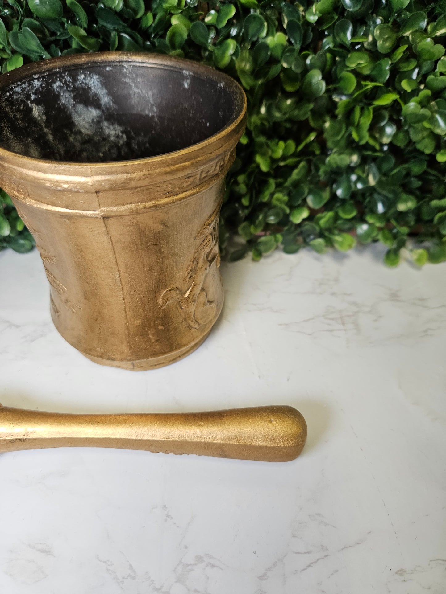 Vintage Commemorative Mortar and Pestle | Society of Apothecaries | 17th Century gold