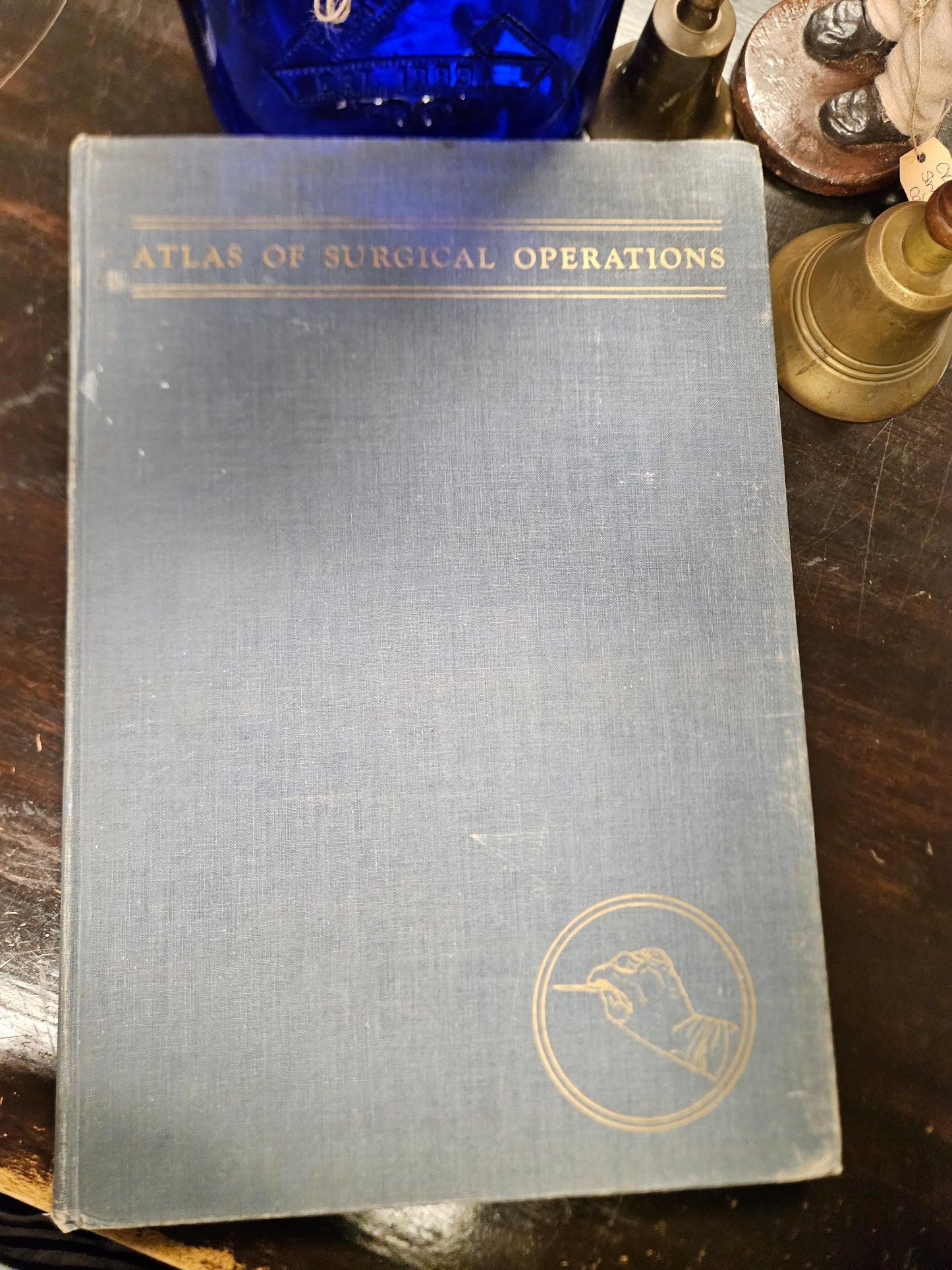 vintage blue ATLAS OF SURGICAL OPPERATIONS medical book