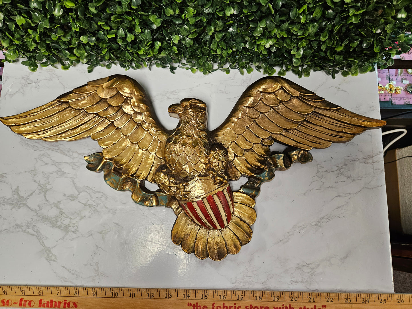 Vintage American eagle - Syroco mcmxll wall plaque USA