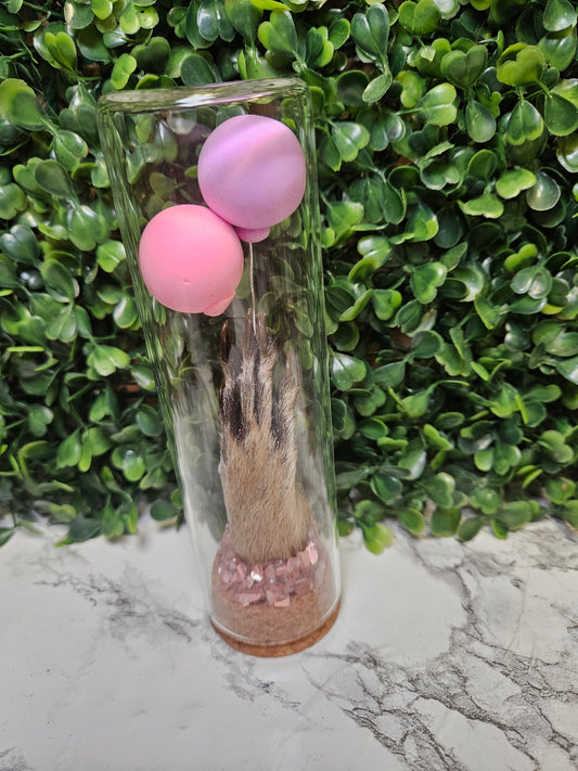 Party raccoon paw jar - purple & pink balloon