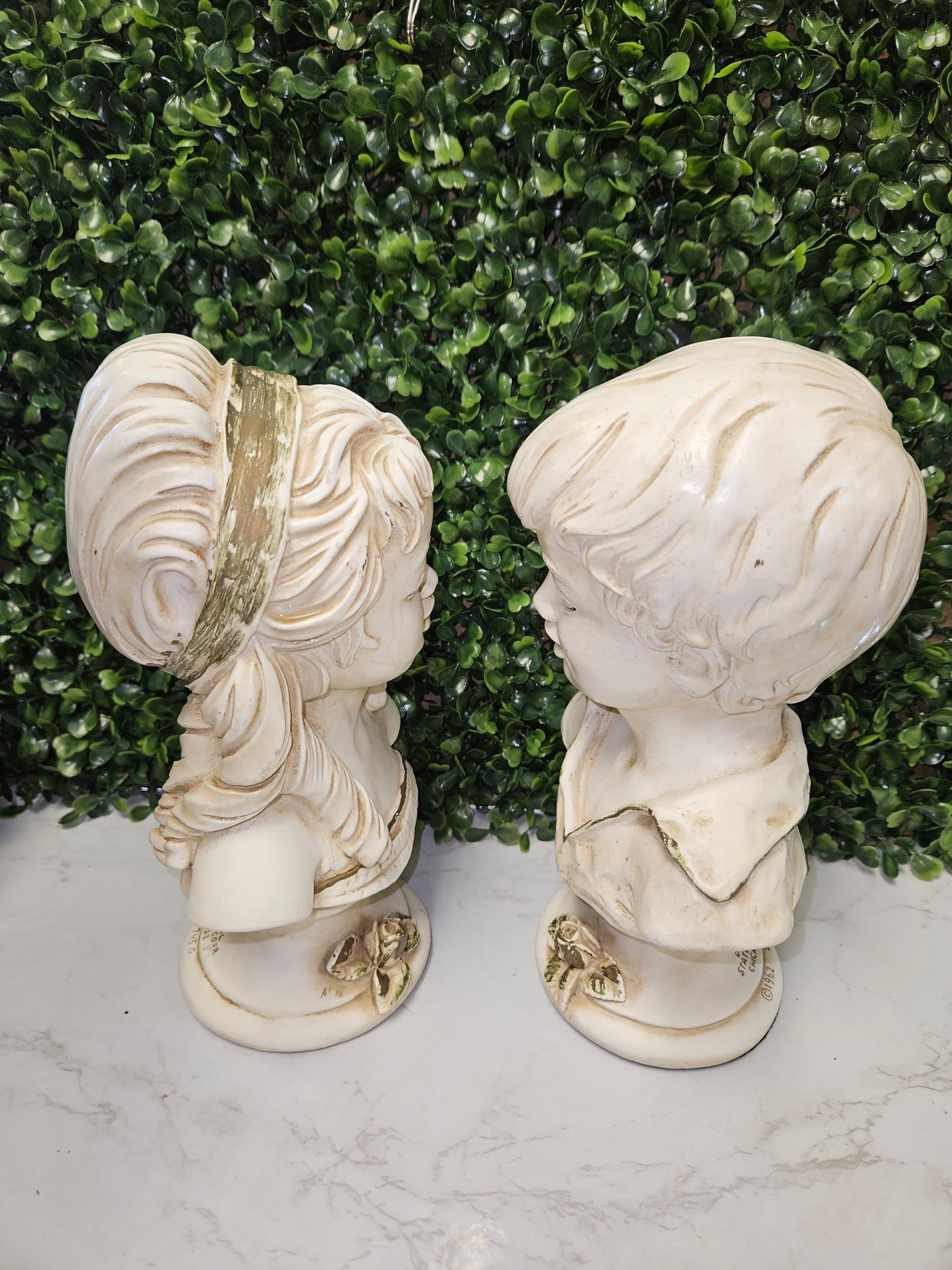 Vintage Head bust - boy & girl