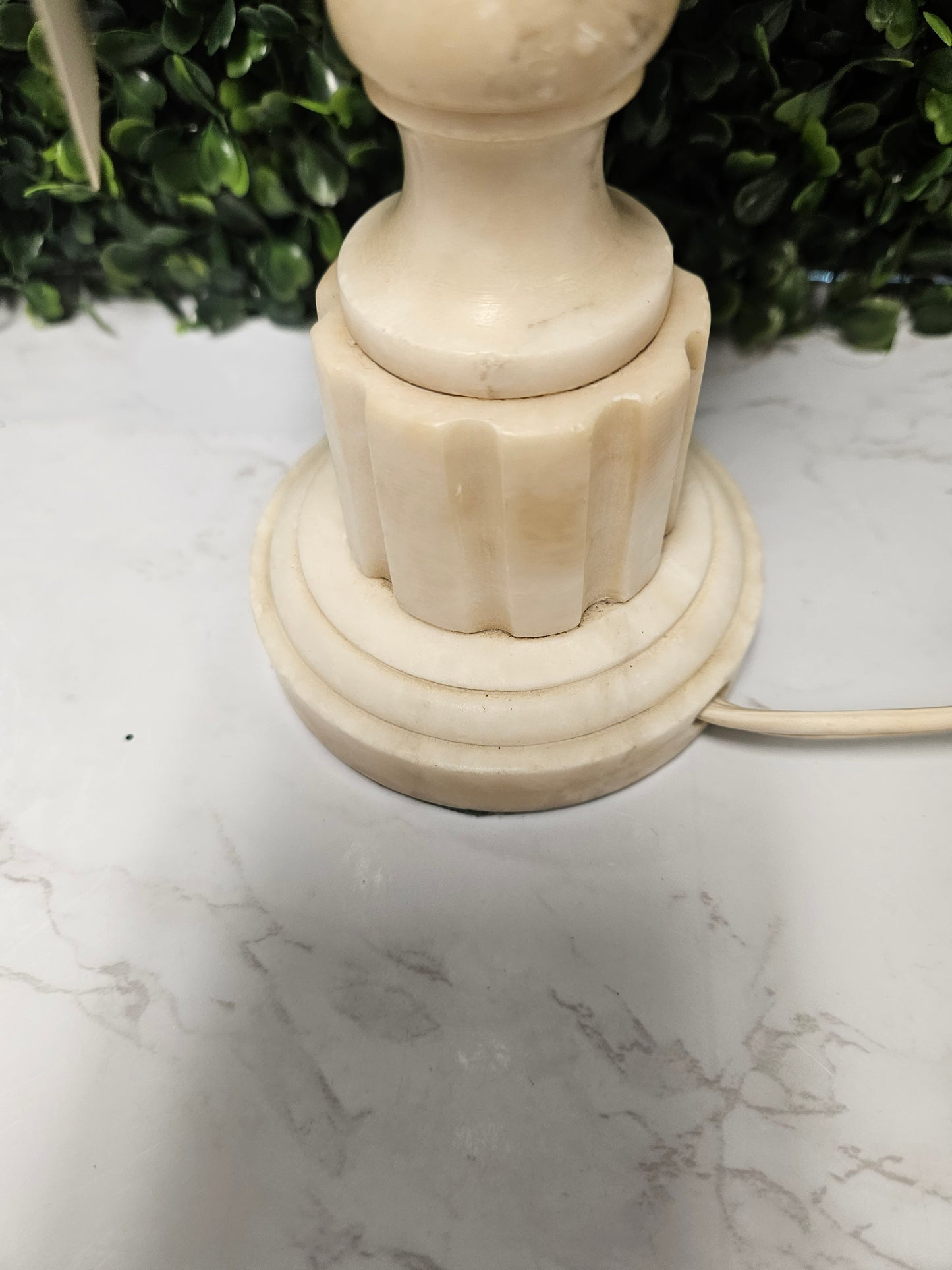 13" white Stone marble alabaster lamp