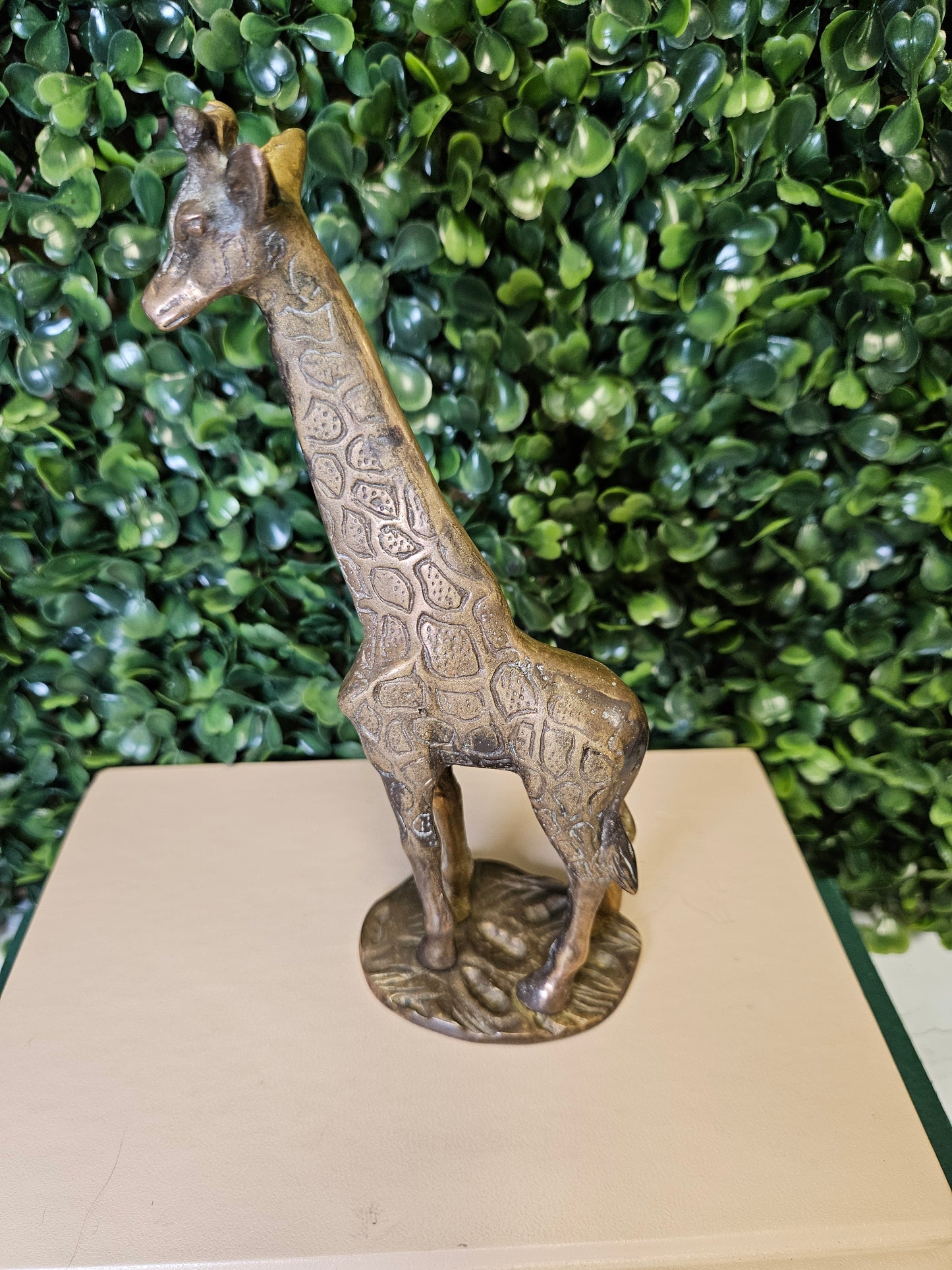 Vintage brass baby giraffe 6.5" figure with base