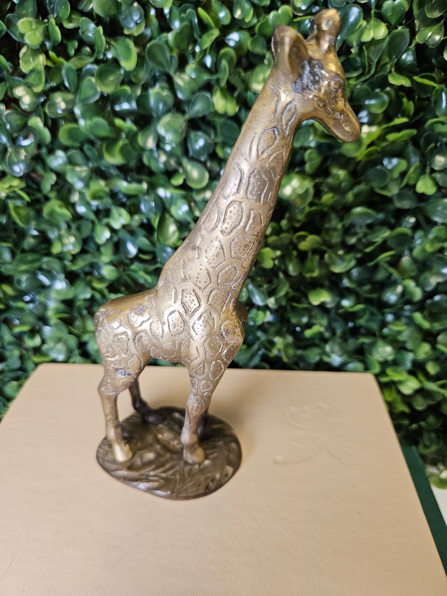 Vintage brass baby giraffe 6.5" figure with base