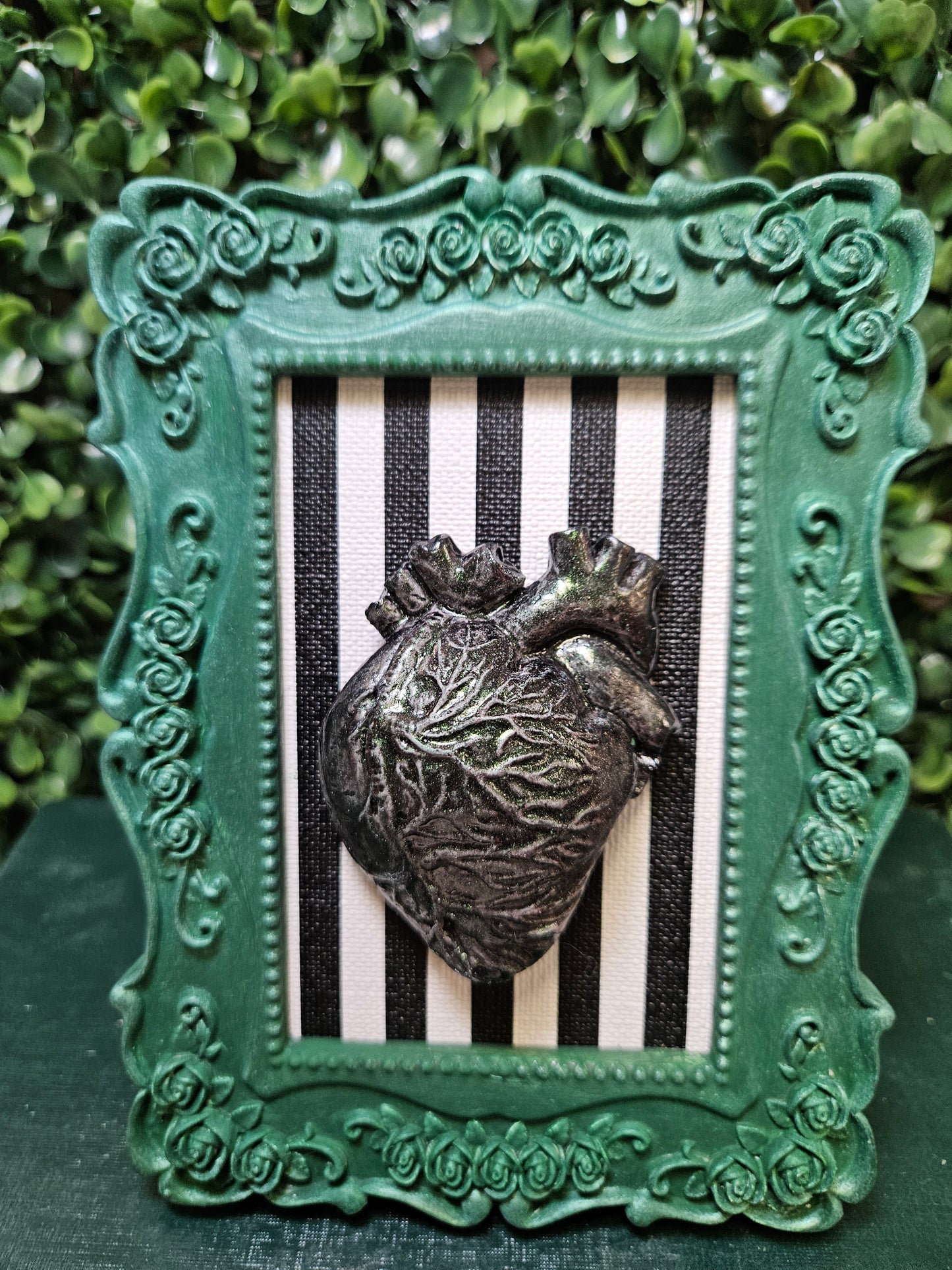 Red Pink & White anatomical heart frame A4