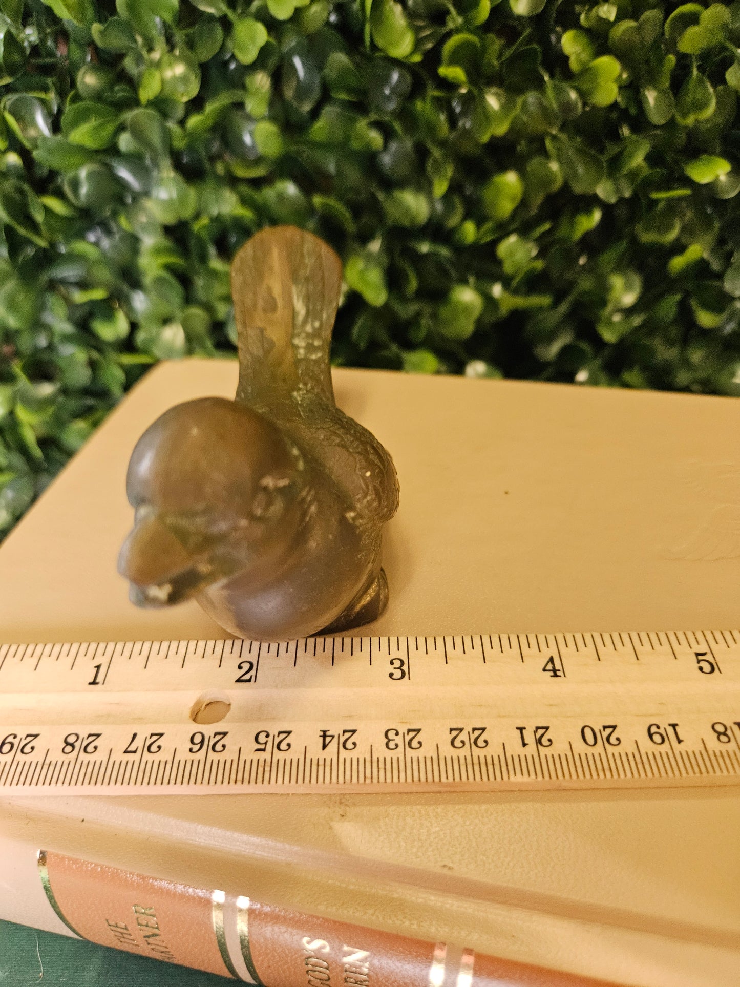 Vintage brass bird figure 2" x 4" song bird