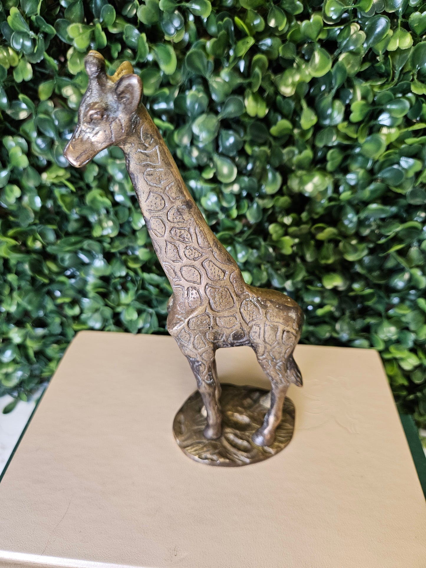 Vintage brass baby giraffe 6.5" figure with base