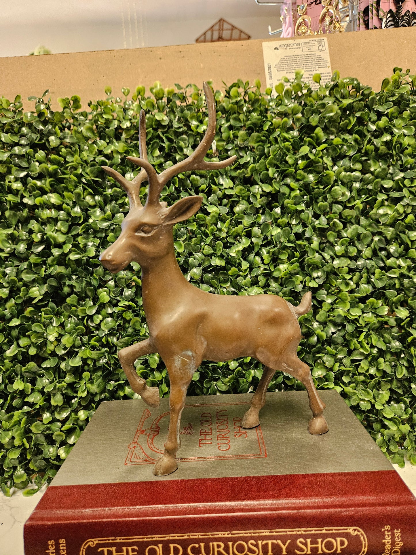 Vintage brass stag - patina brass 10"