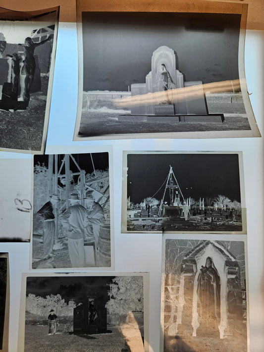 Vintage Cemetery - graveyard photo negatives lot of 10